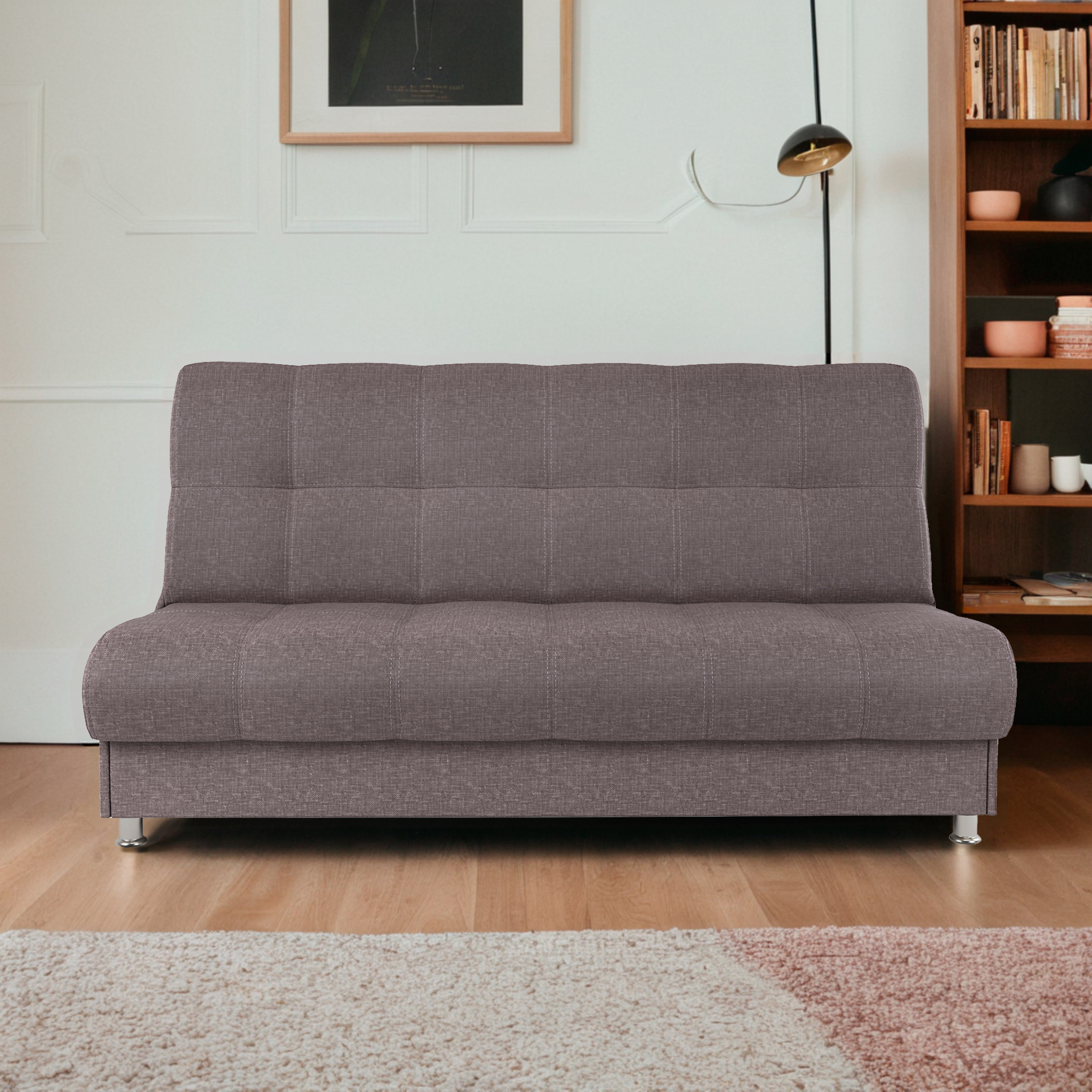 Изображение товара Диван Шарм-Дизайн БП 104210727 3 местный с бельевым ящиком коричневый рогожка Россия