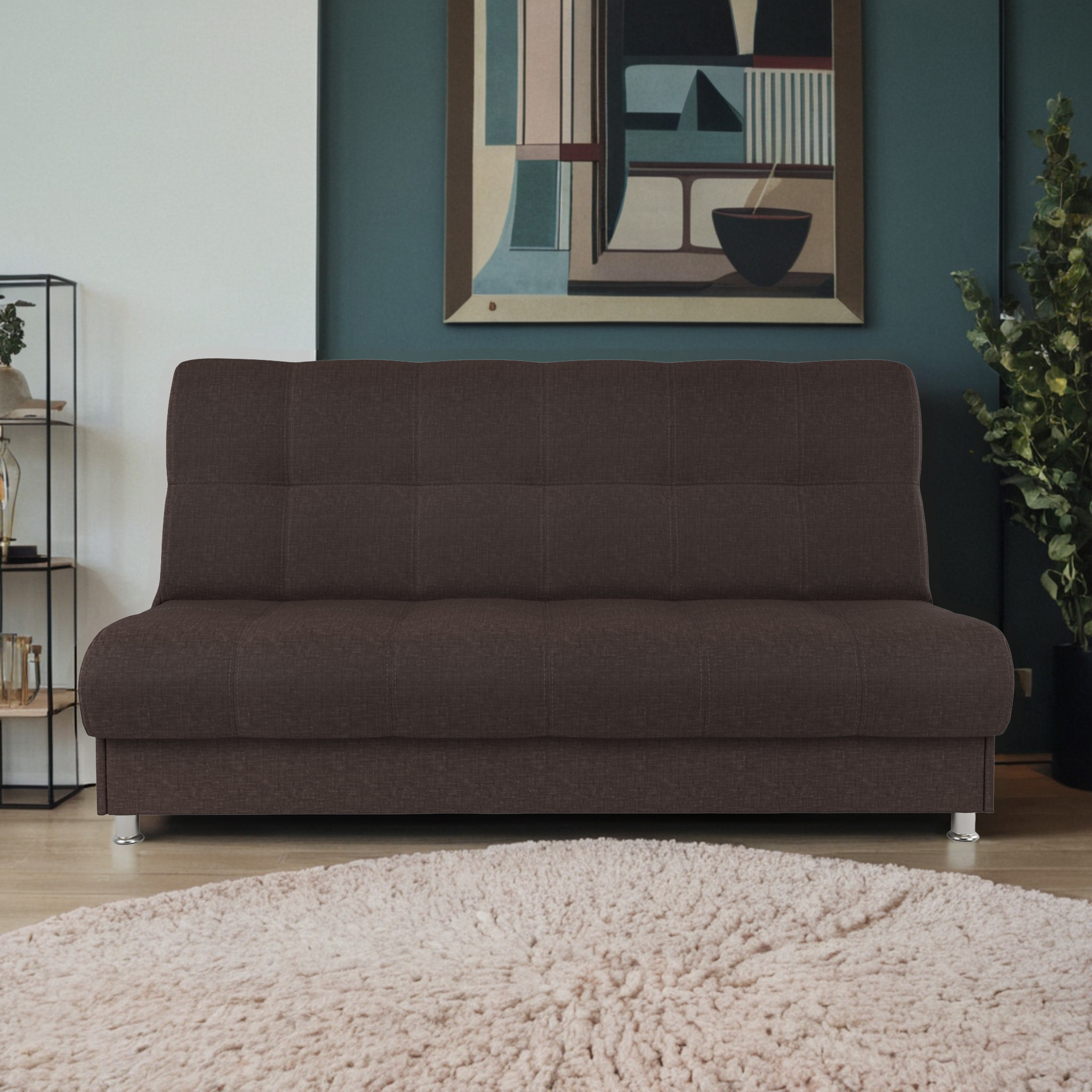 Изображение товара Диван Шарм-Дизайн БП 104210724 198x91x90 см рогожка цвет коричневый