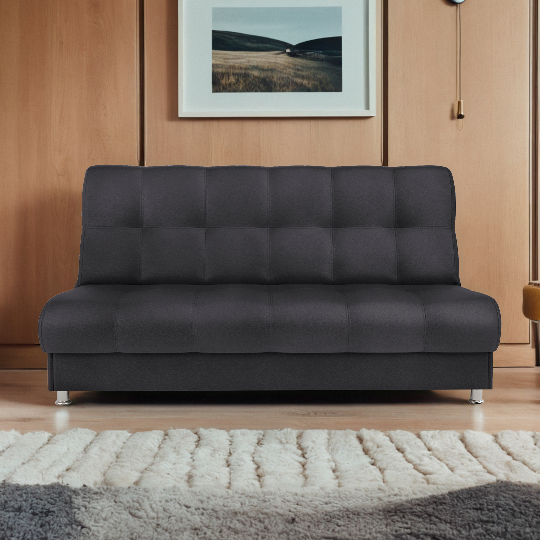 Изображение товара Диван Шарм-Дизайн БП 104210732 198x91x90 см экокожа цвет черный