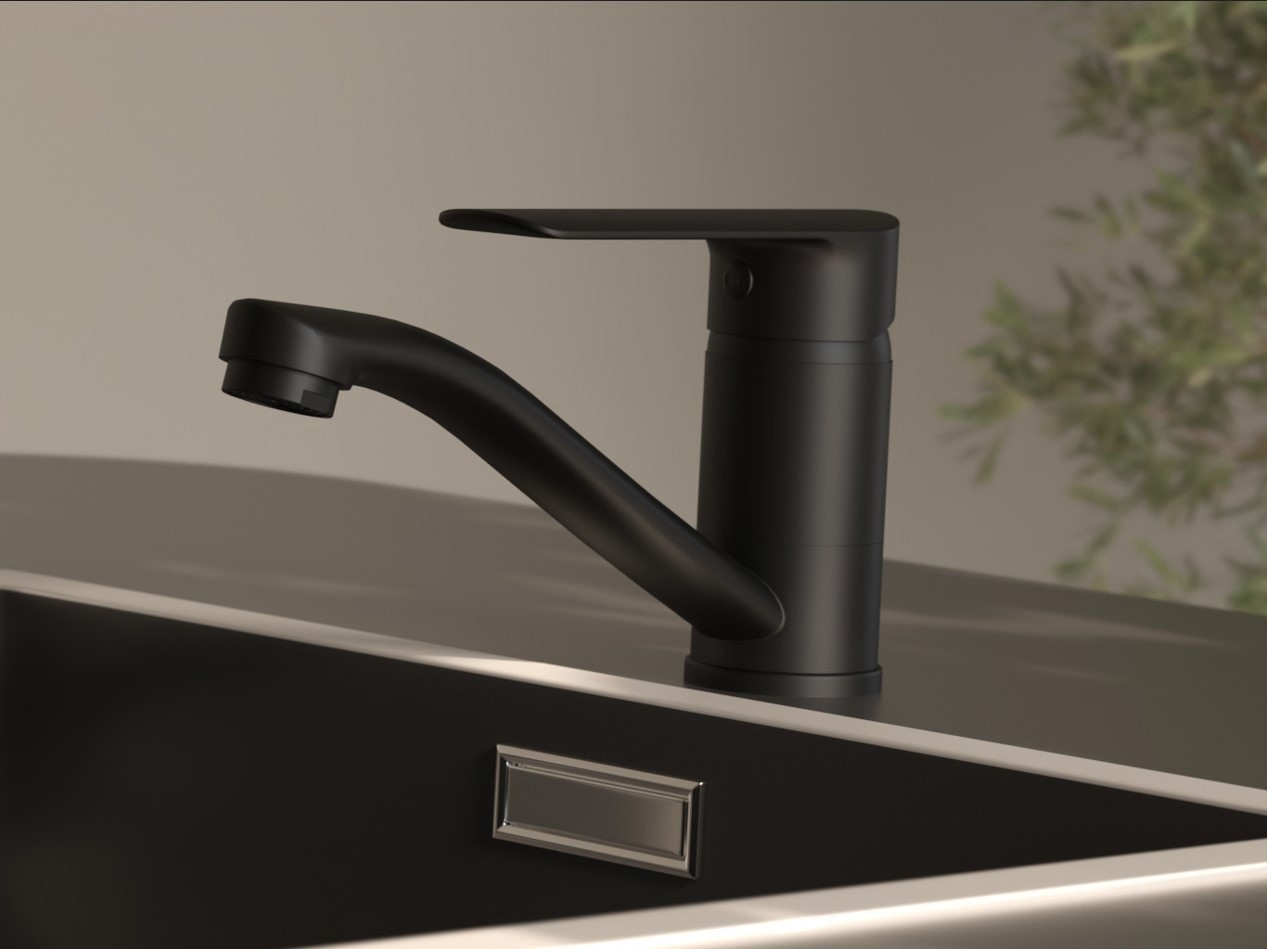 Изображение товара Смеситель для кухни Esko Lagos Black поворотный излив 7.8 см цвет черный