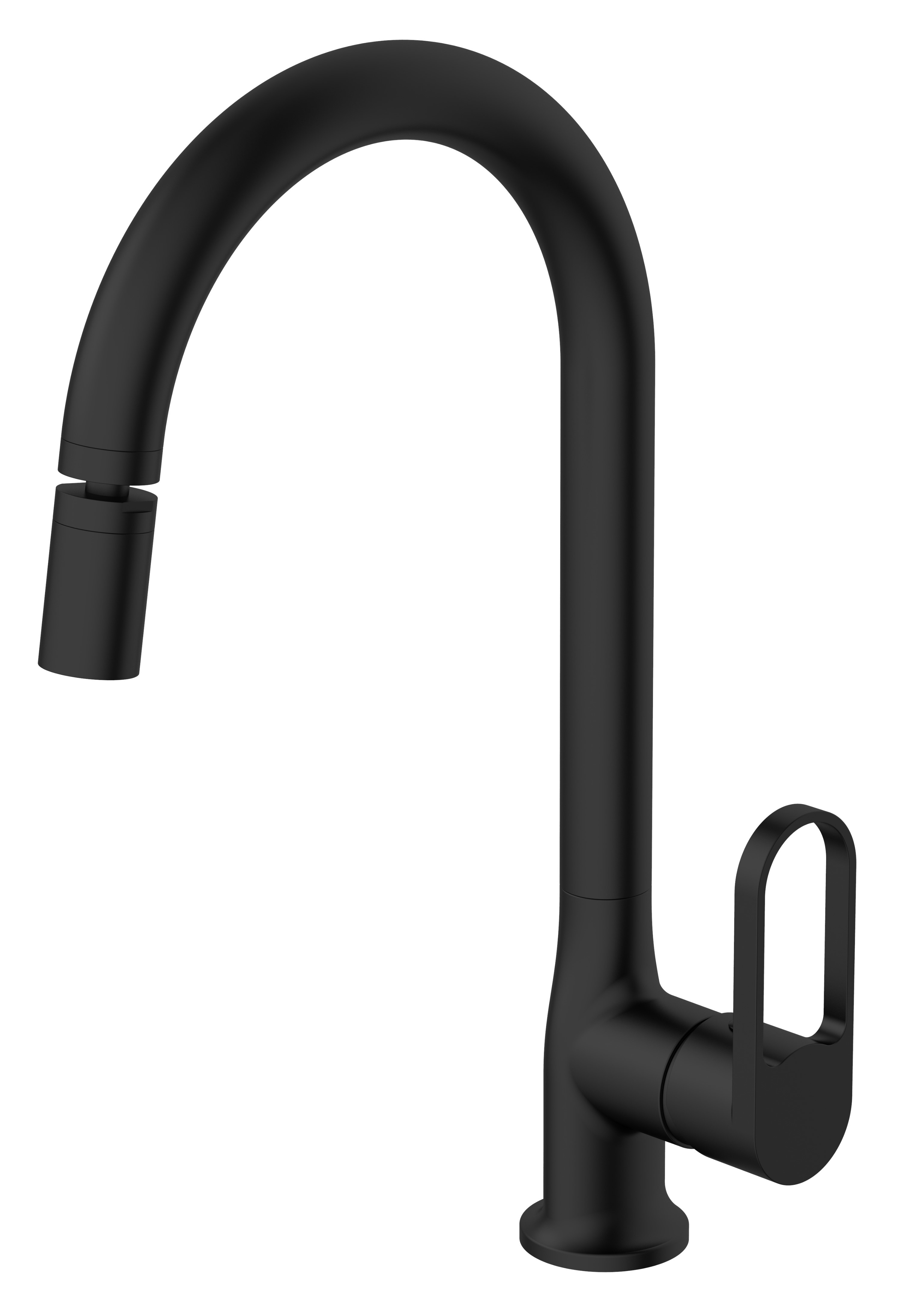 Изображение товара Смеситель для кухни Voda Harbor Black поворотный излив 19.9 см цвет черный