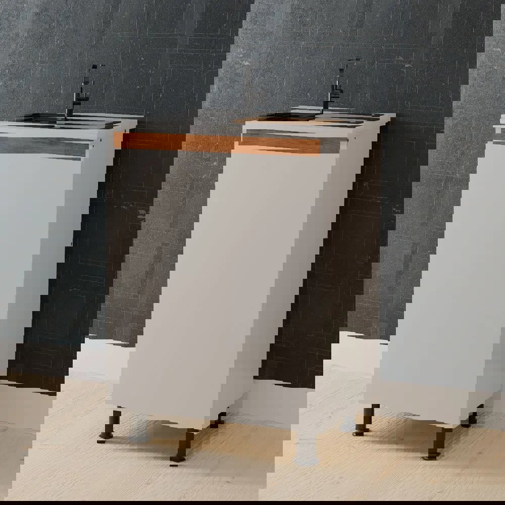 Шкаф под мойку Валенсия 60x85x60 см фасад белый ЛДСП каркас белый ЛДСП ...