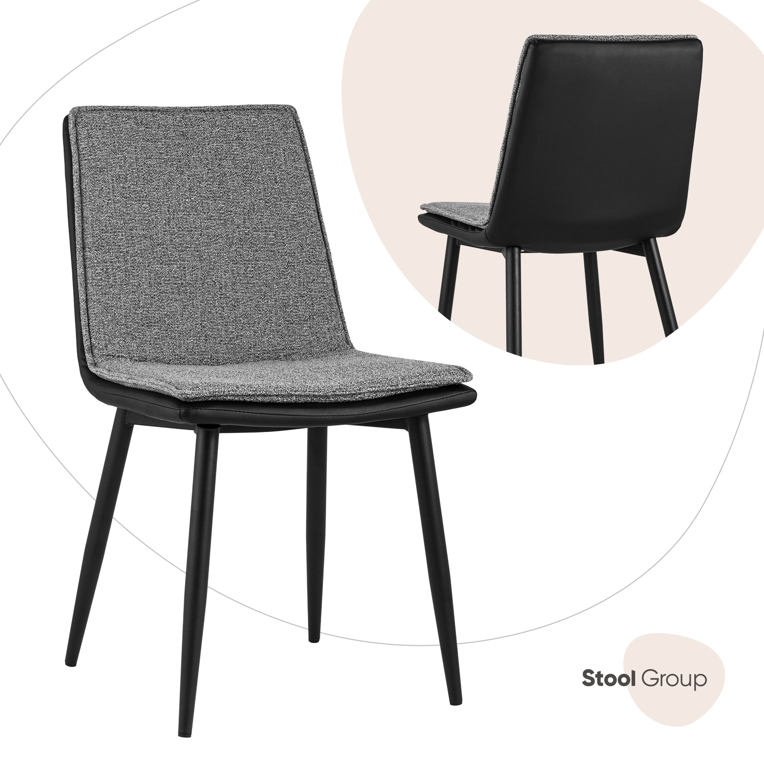 Изображение товара Кухонный стул Stool Group Юта 86x43x47 см ткань серый современный дизайн