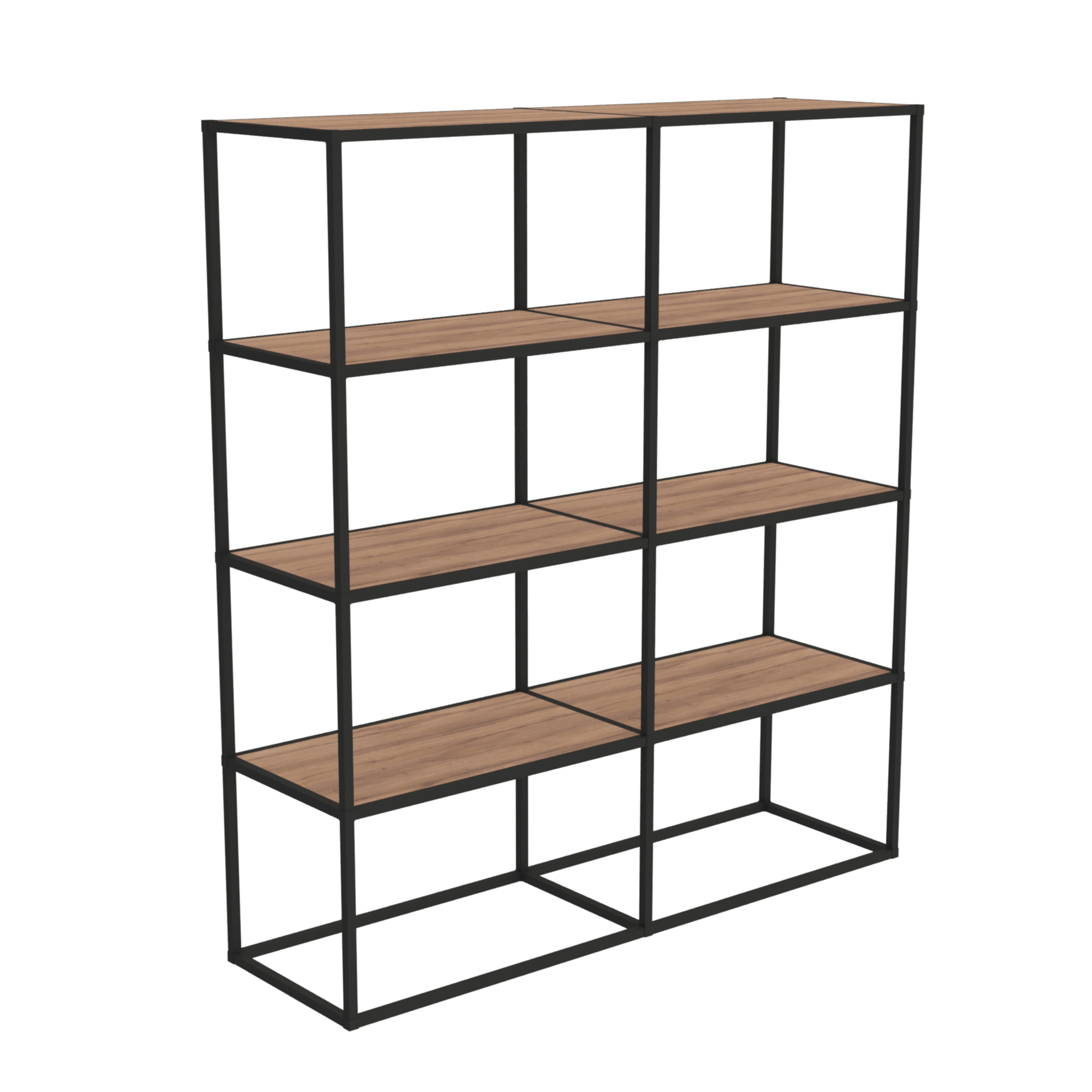 Изображение товара Стеллаж с полками Лофт-комплект 138.2x154.6x40 см черный муар