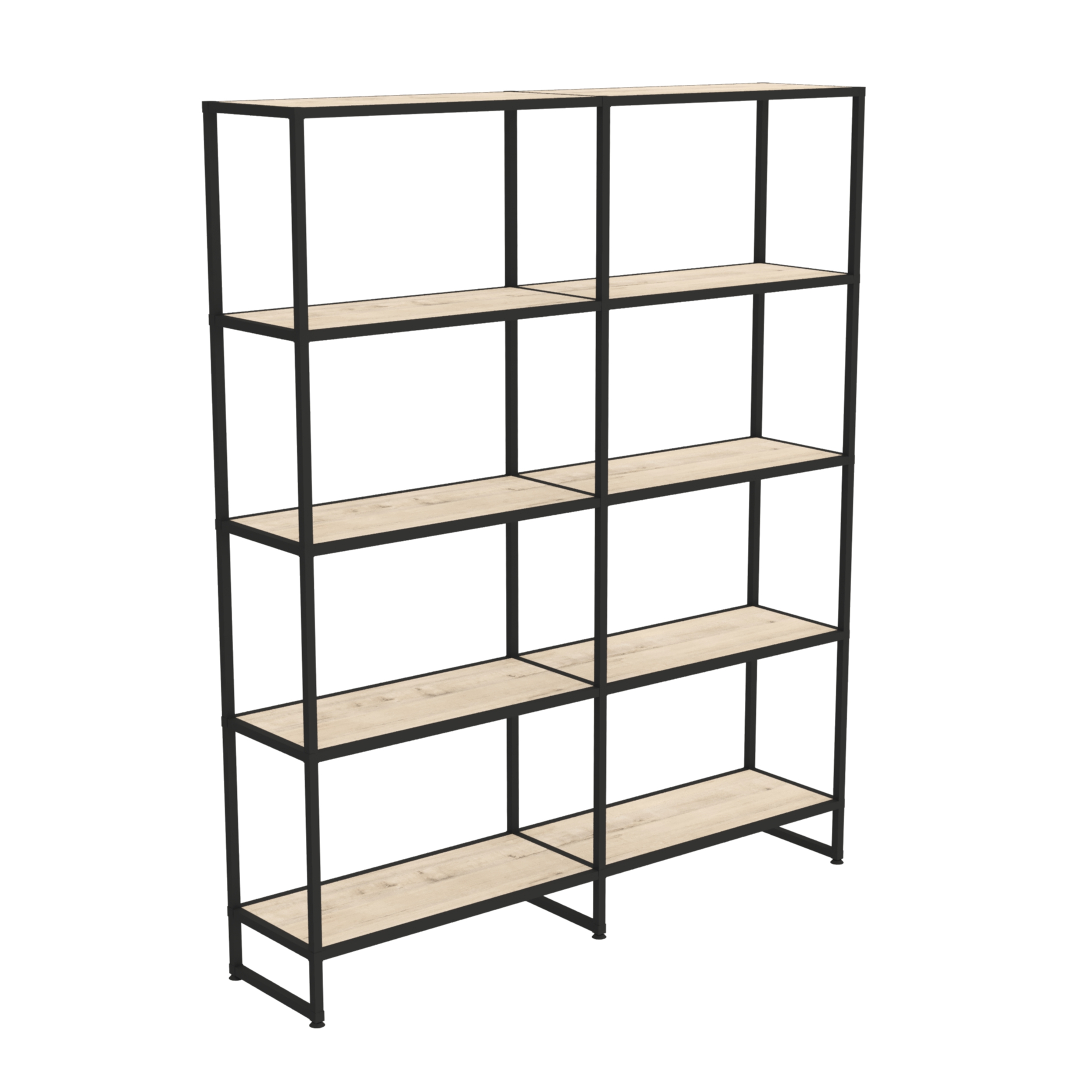 Изображение товара Стеллаж с полками Лофт-комплект 138.2x166.4x30 см алюминий черный