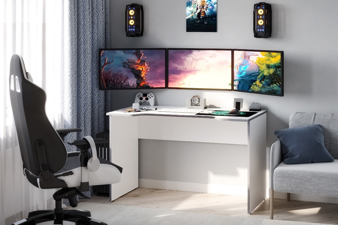 Изображение товара Компьютерный стол Гуд Лакк Вардиг 120x75 см белый/серый