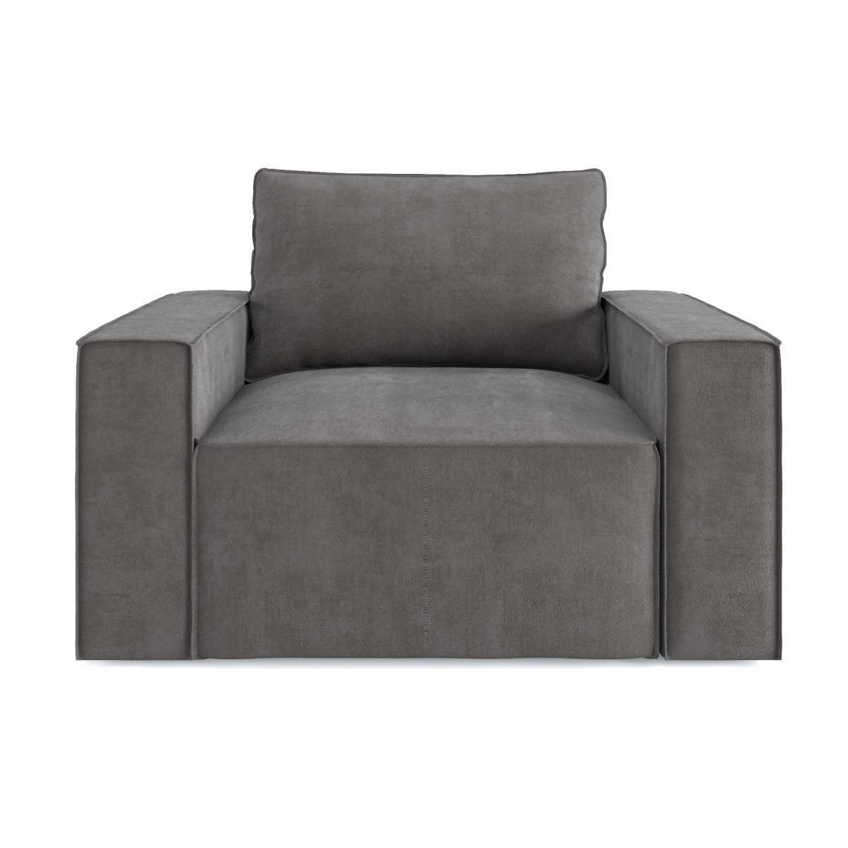 Изображение товара Кресло Вектор Корсо 125x90x120 см велюр цвет серый/серебристый