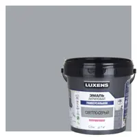 Изображение товара Эмаль универсальная Luxens цвет светло-серый полуматовая 0.9 кг