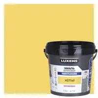 Изображение товара Эмаль универсальная Luxens цвет желтый полуматовая 0.9 кг