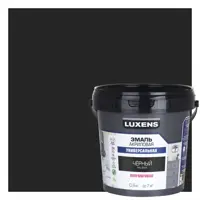 Изображение товара Эмаль универсальная Luxens цвет черный полуматовая 0.9 кг