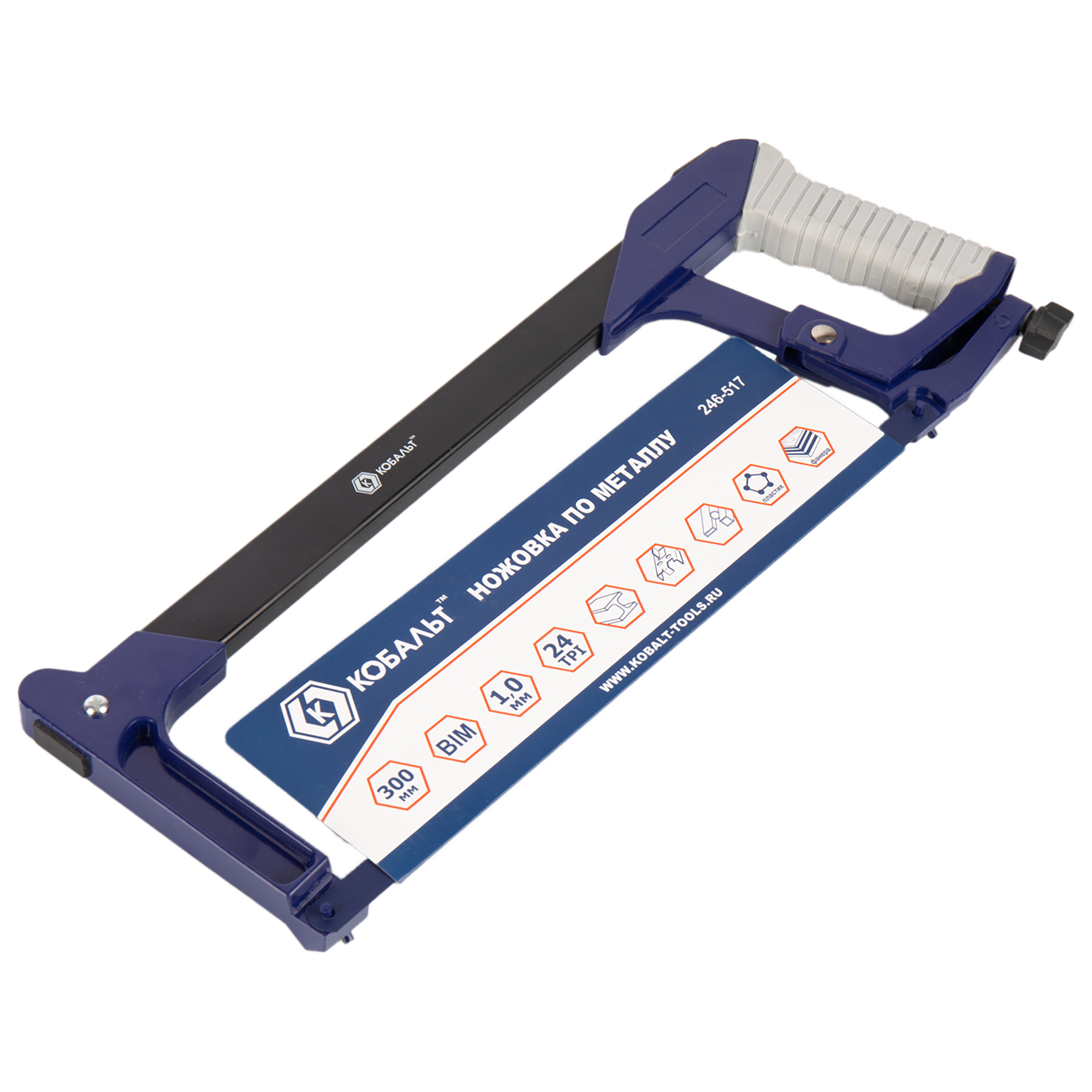 Изображение товара Ножовка по металлу Кобальт 246-517 300 мм для обработки стали и металлов
