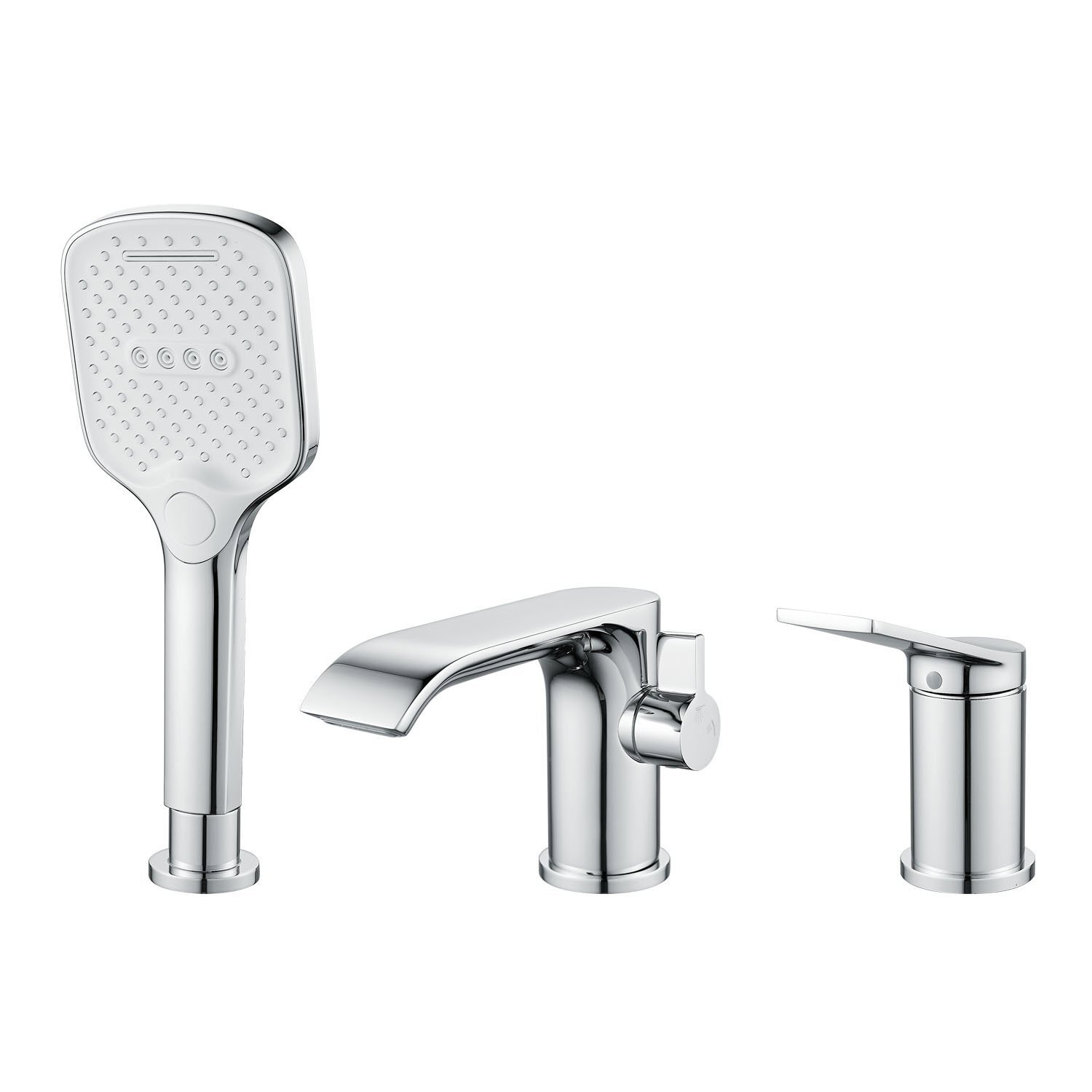 Изображение товара Смеситель для ванны Shevanik S4112 хром с ручным душем и 3 отверстиями