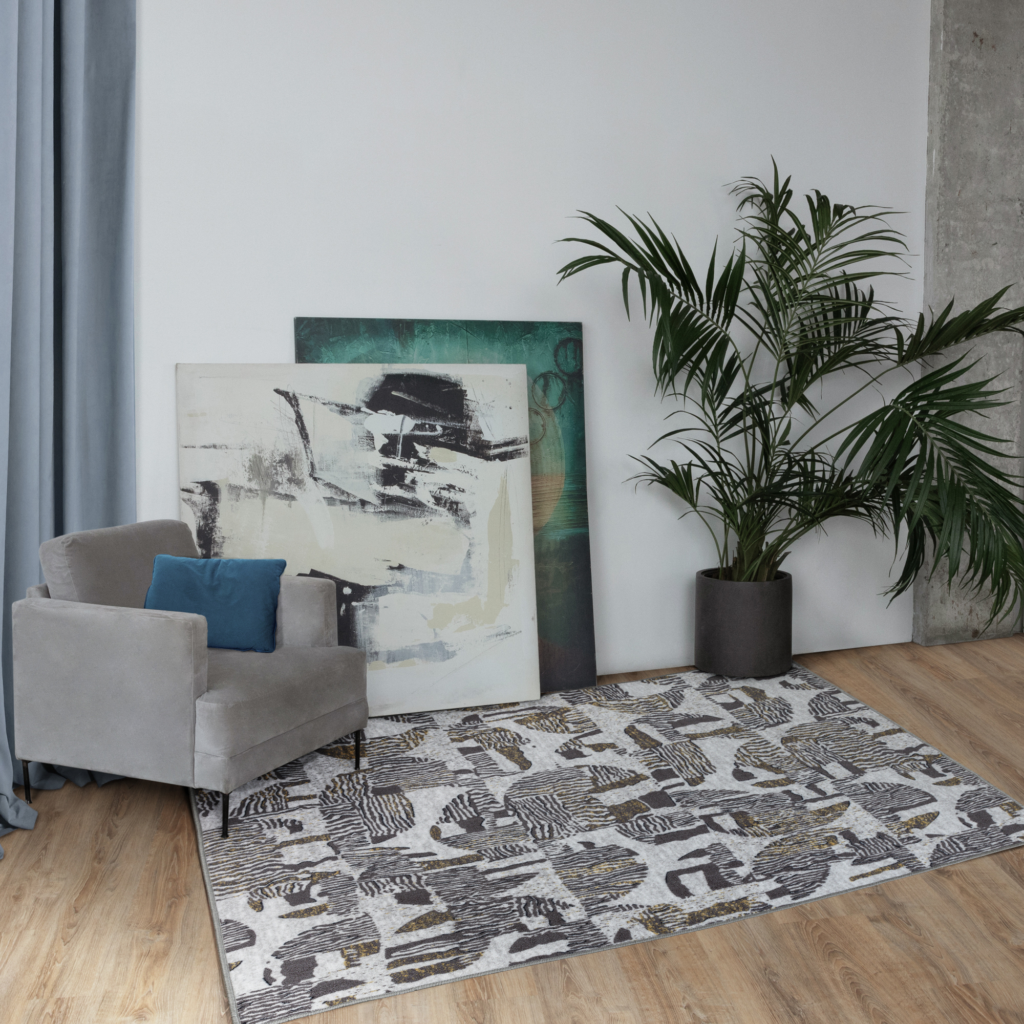 Изображение товара Ковер Лугано 100x160 см полиамид гипоаллергенный разноцветный