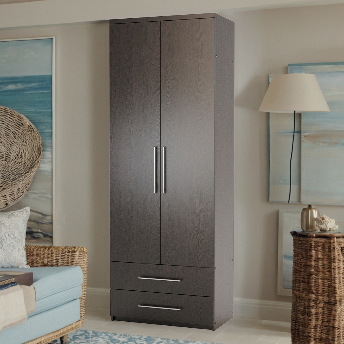 Изображение товара Шкаф распашной Шарм-Дизайн Мелодия МКЯ-22 100x220x60 см ЛДСП цвет венге