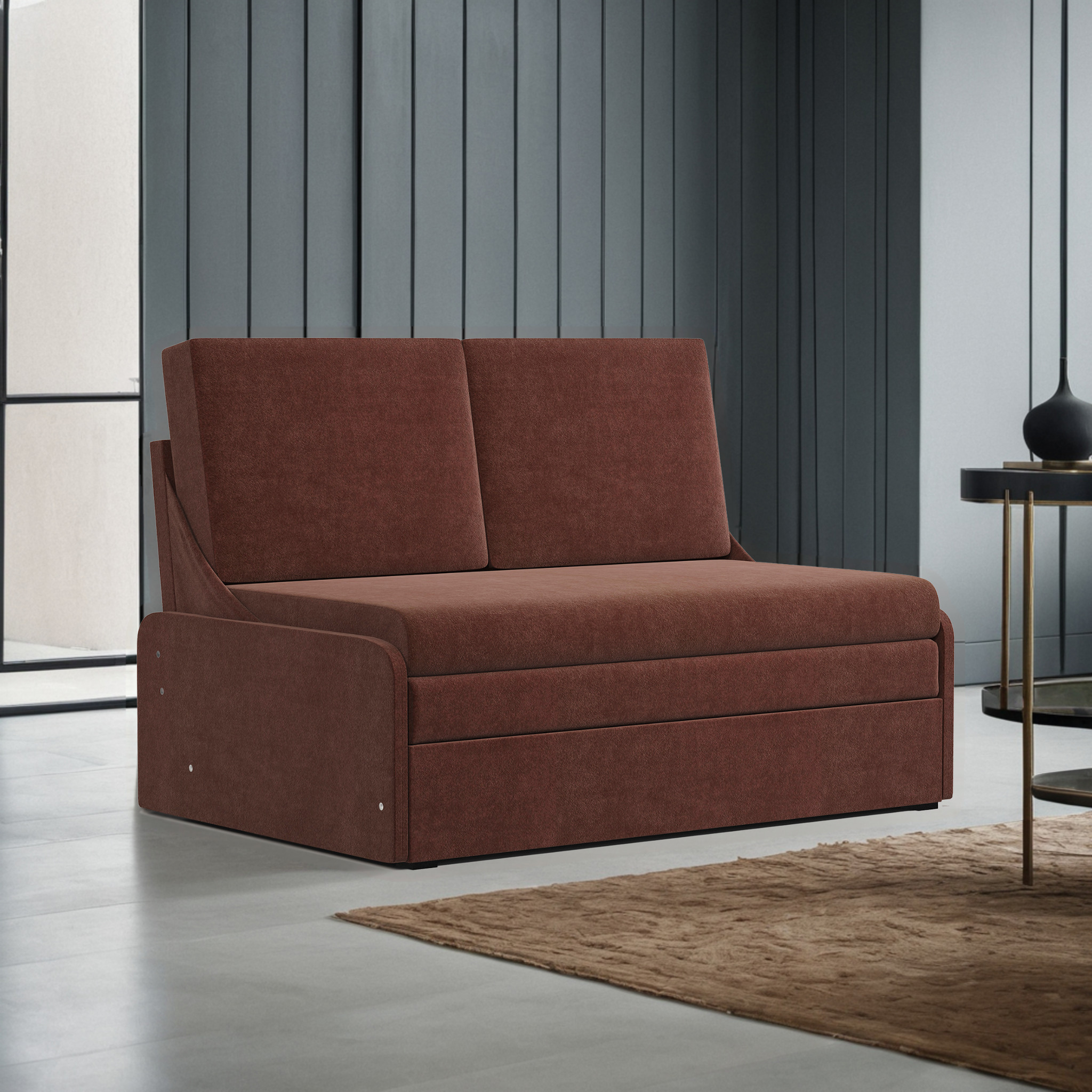 Изображение товара Диван Шарм-дизайн Уют-2 128x85x85 см велюр цвет шоколад