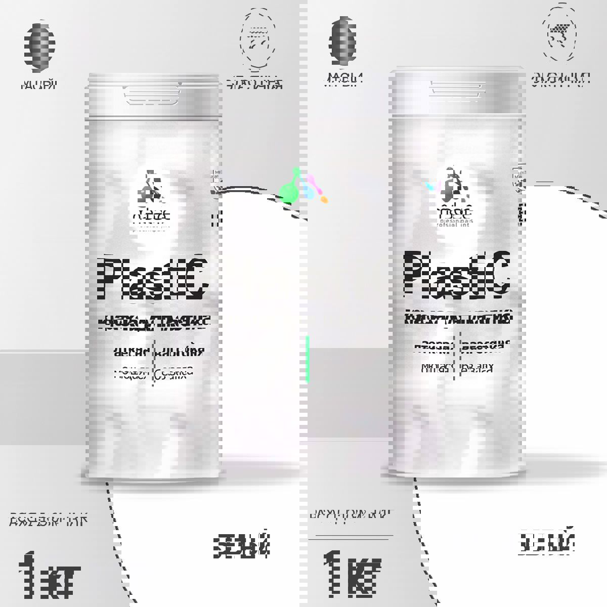 Изображение товара Краска для пластика пенопласта подоконников сайдинга Malare PlastiC Latex быстросохнущая матовая цвет белый 1 кг