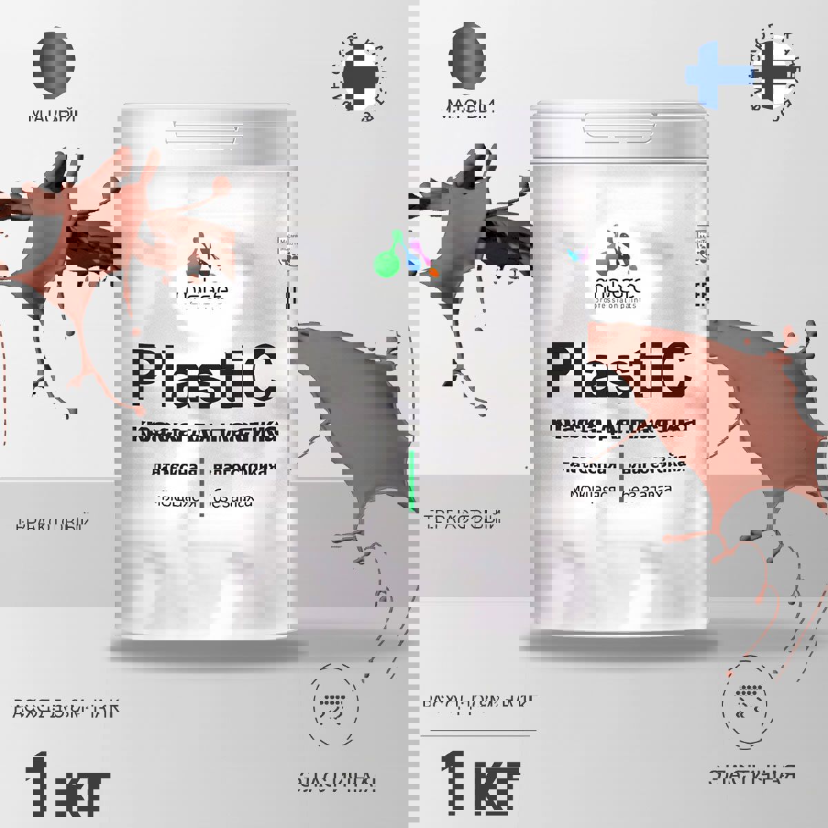 Изображение товара Краска для пластика пенопласта подоконников сайдинга Malare PlastiC Latex быстросохнущая матовая цвет терракотовый 1 кг