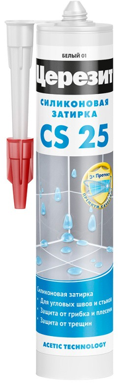 Изображение товара Затирка силиконовая Ceresit CS 25 графит 280 мл герметик для влажных помещений