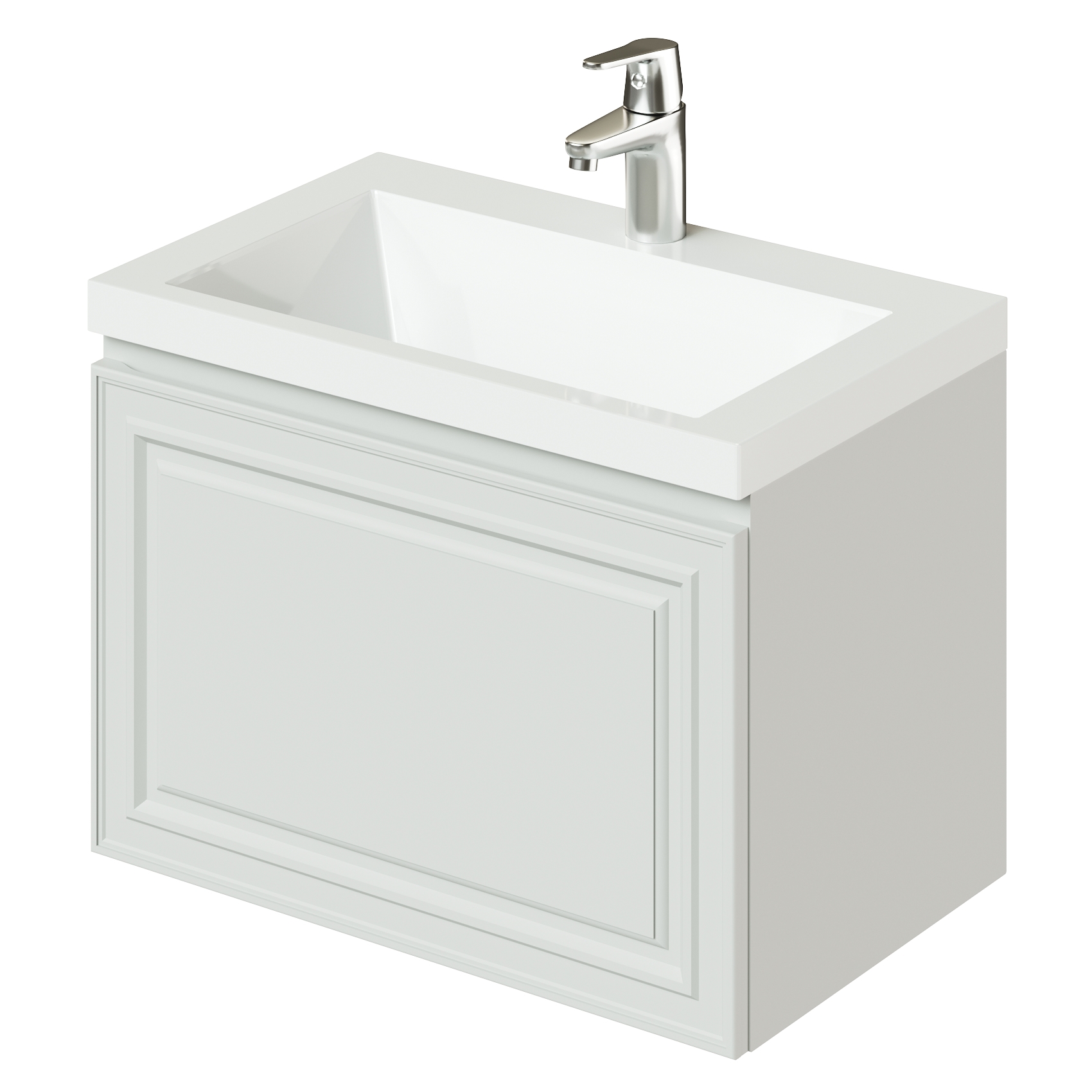 Изображение товара Тумба Итана Verona 60 597x376x400 с раковиной бежевый матовый подвесная