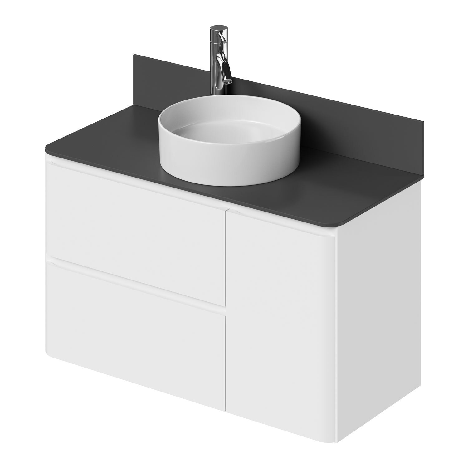 Изображение товара Тумба со столешницей подвесная Итана Roberto 100 1005x458x586 Пленка Белый глянец