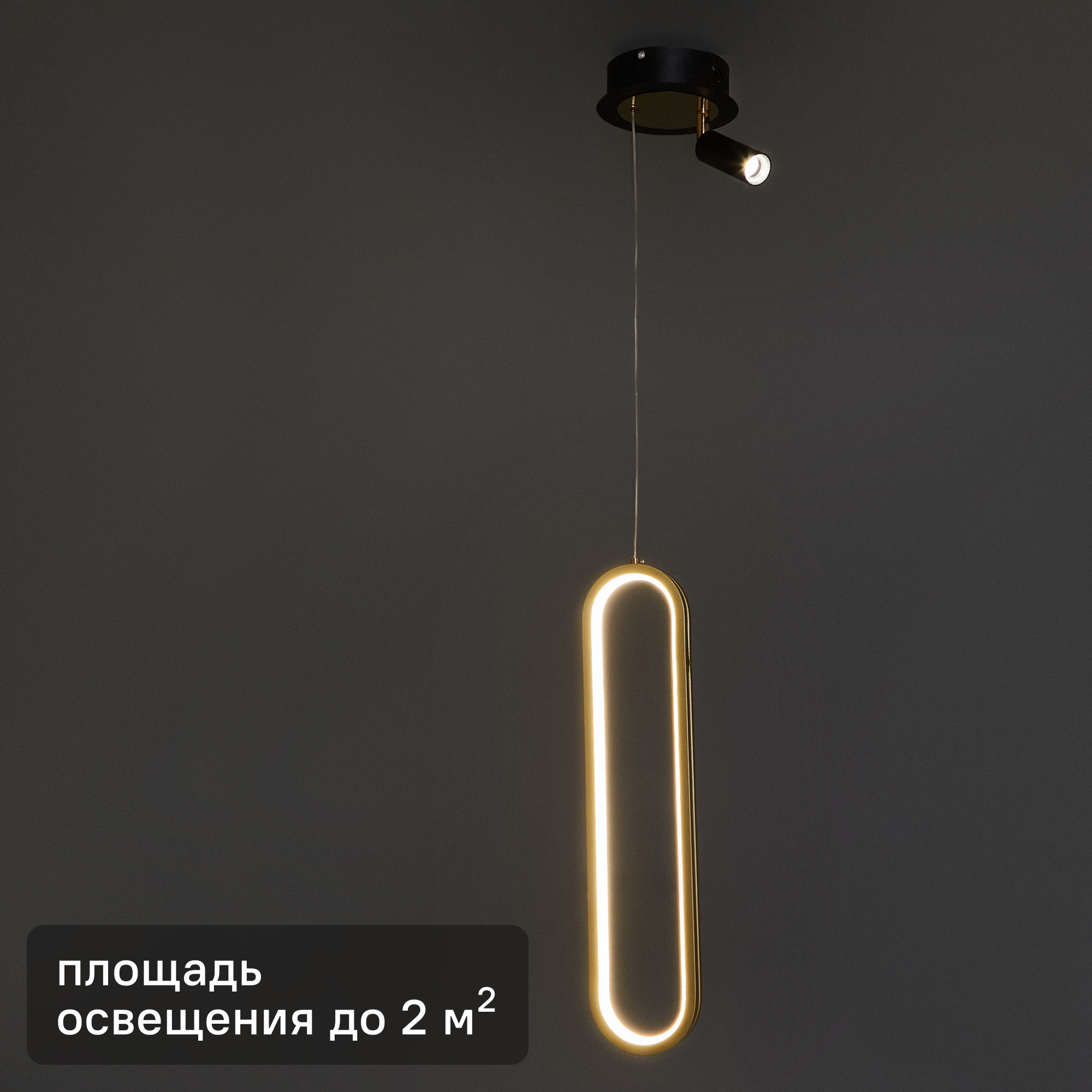 Изображение товара Подвесной светодиодный светильник Eurosvet 23 Вт нейтральный белый черный золото