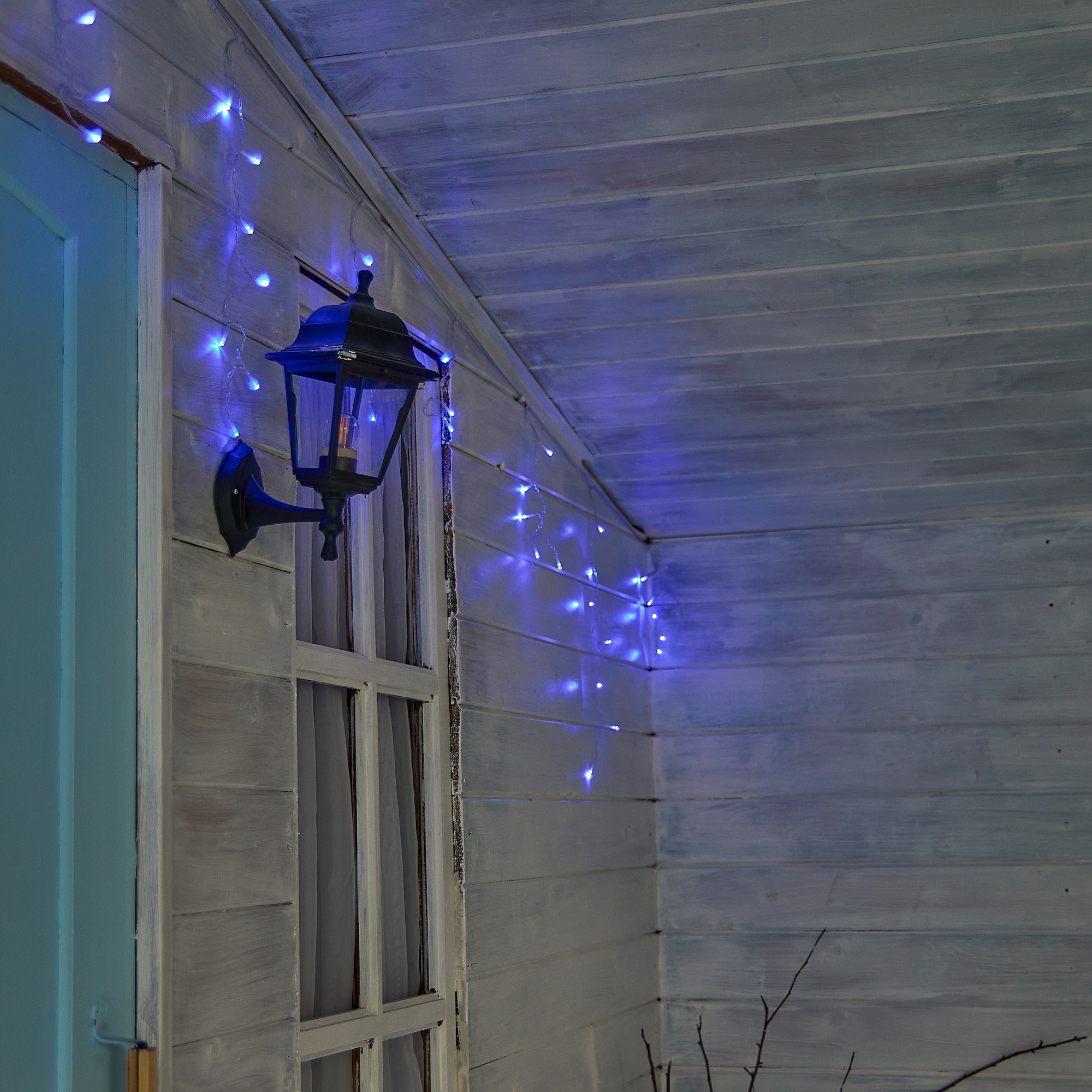 Изображение товара Электрогирлянда наружная Uniel Бахрома 6 м 80 ламп голубой цвет света 1 режим