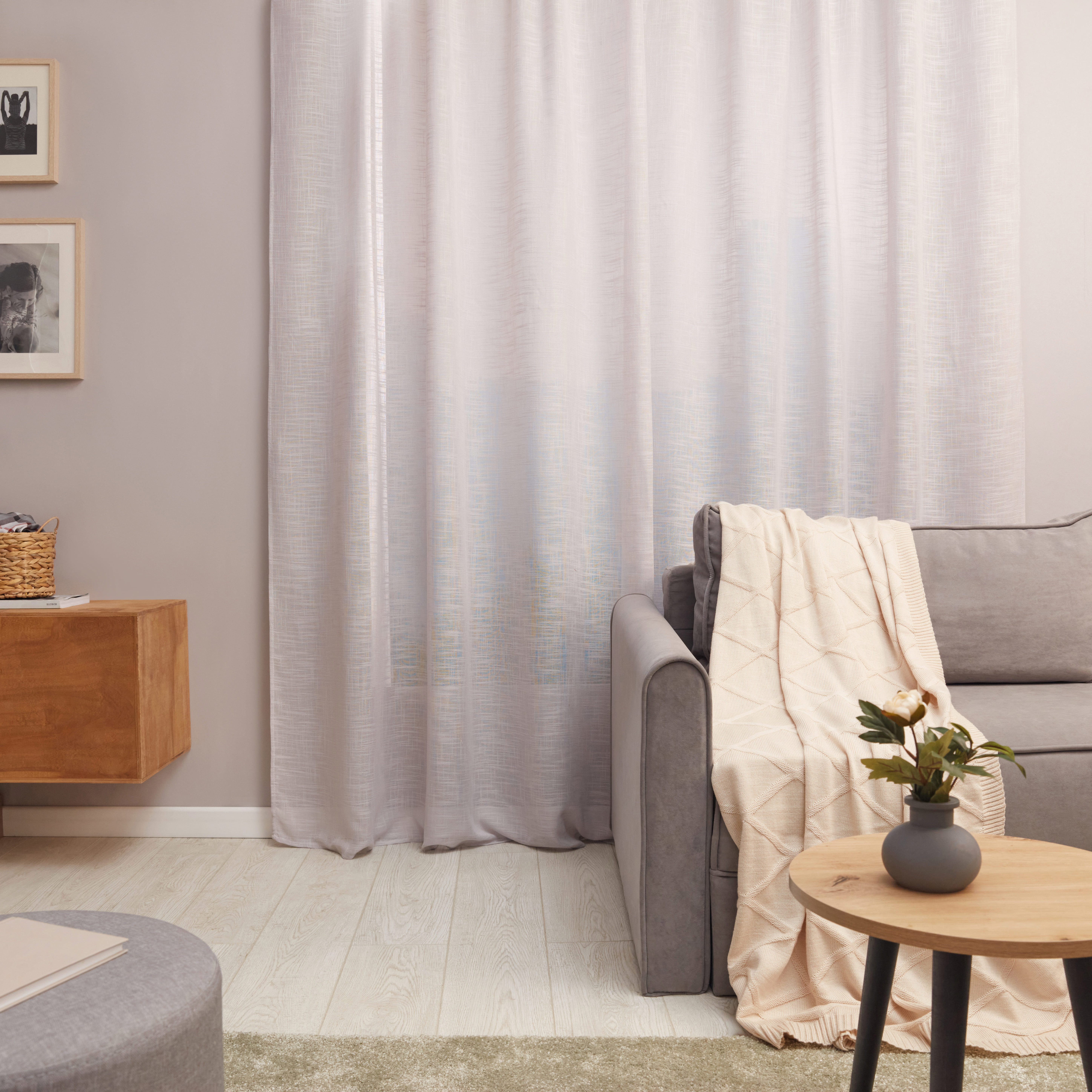 Изображение товара Тюль на ленте со скрытыми петлями Inspire Amina Granit 300x280 см серый