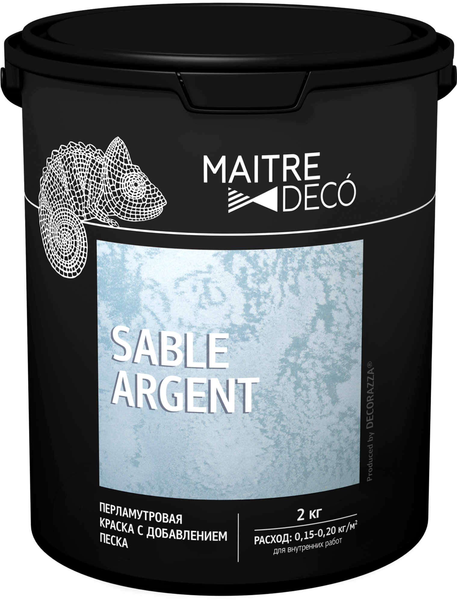Изображение товара Краска декоративная Maitre Deco Sable Argent глянцевая, 2 кг, эффект песка