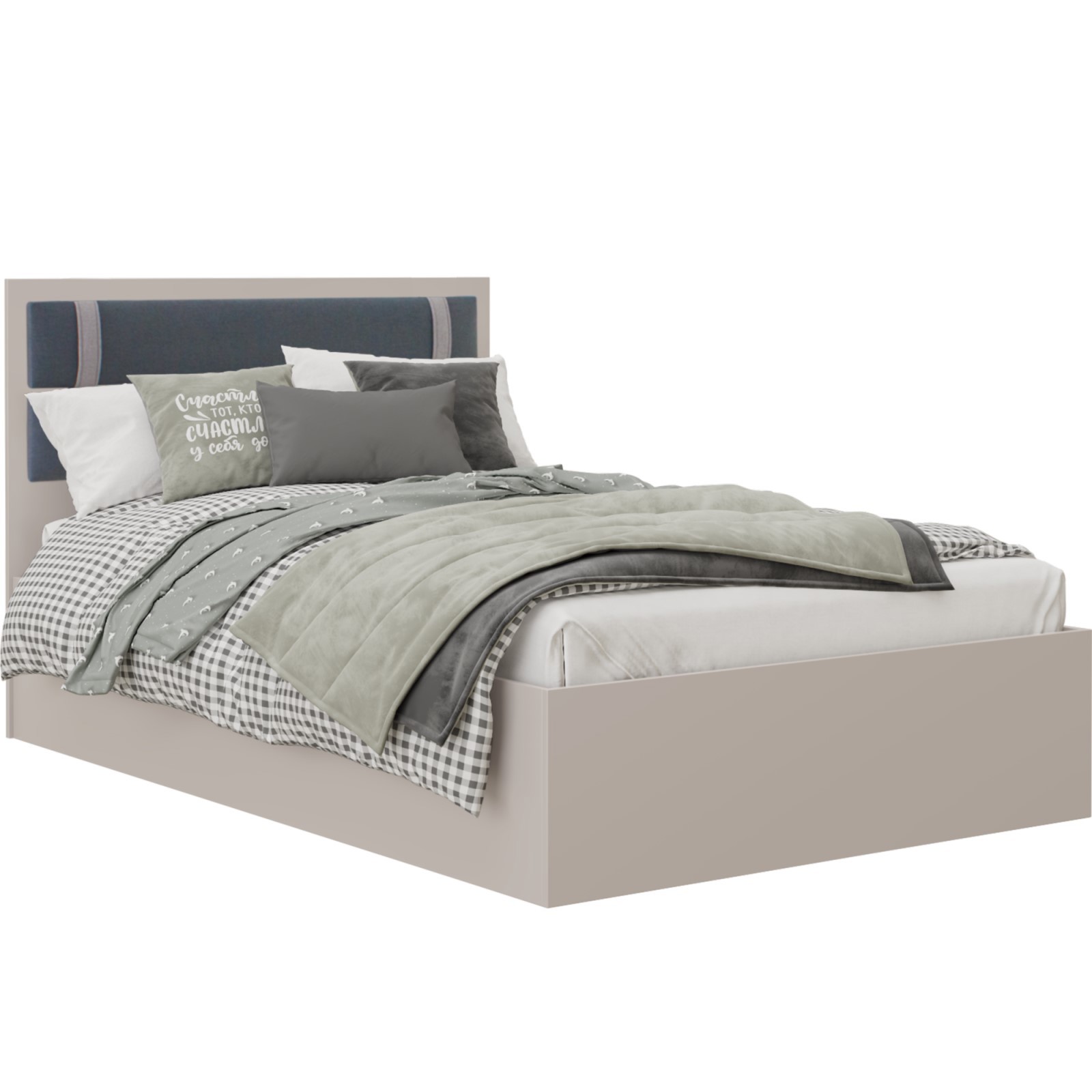 Изображение товара Кровать Гк Аквилон Чарли №1200М 126.20x100.50x204 см ЛДСП цвет бежевый