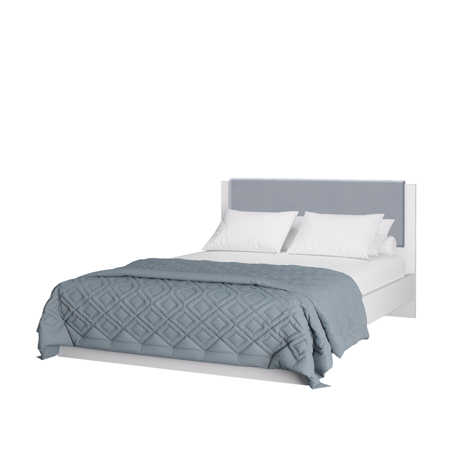 Изображение товара Кровать Акцент №14М из ЛДСП белый размеры 145.2x92.6x204 см