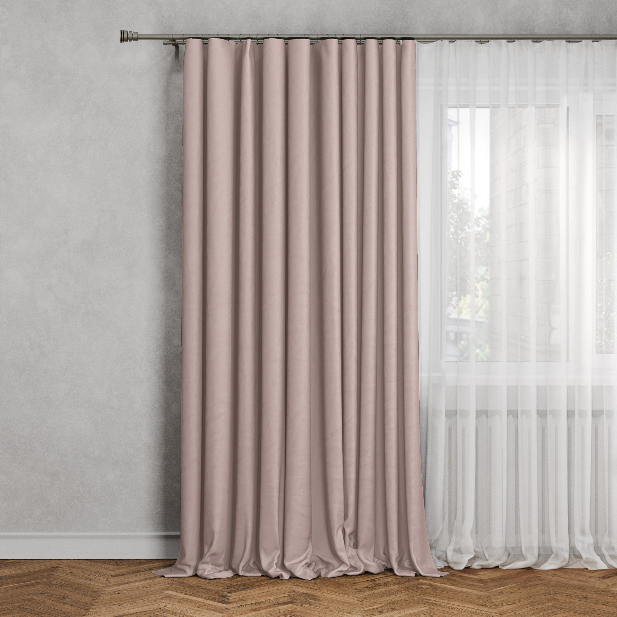 Изображение товара Штора на ленте Рим 200x310 см цвет бежево-серый