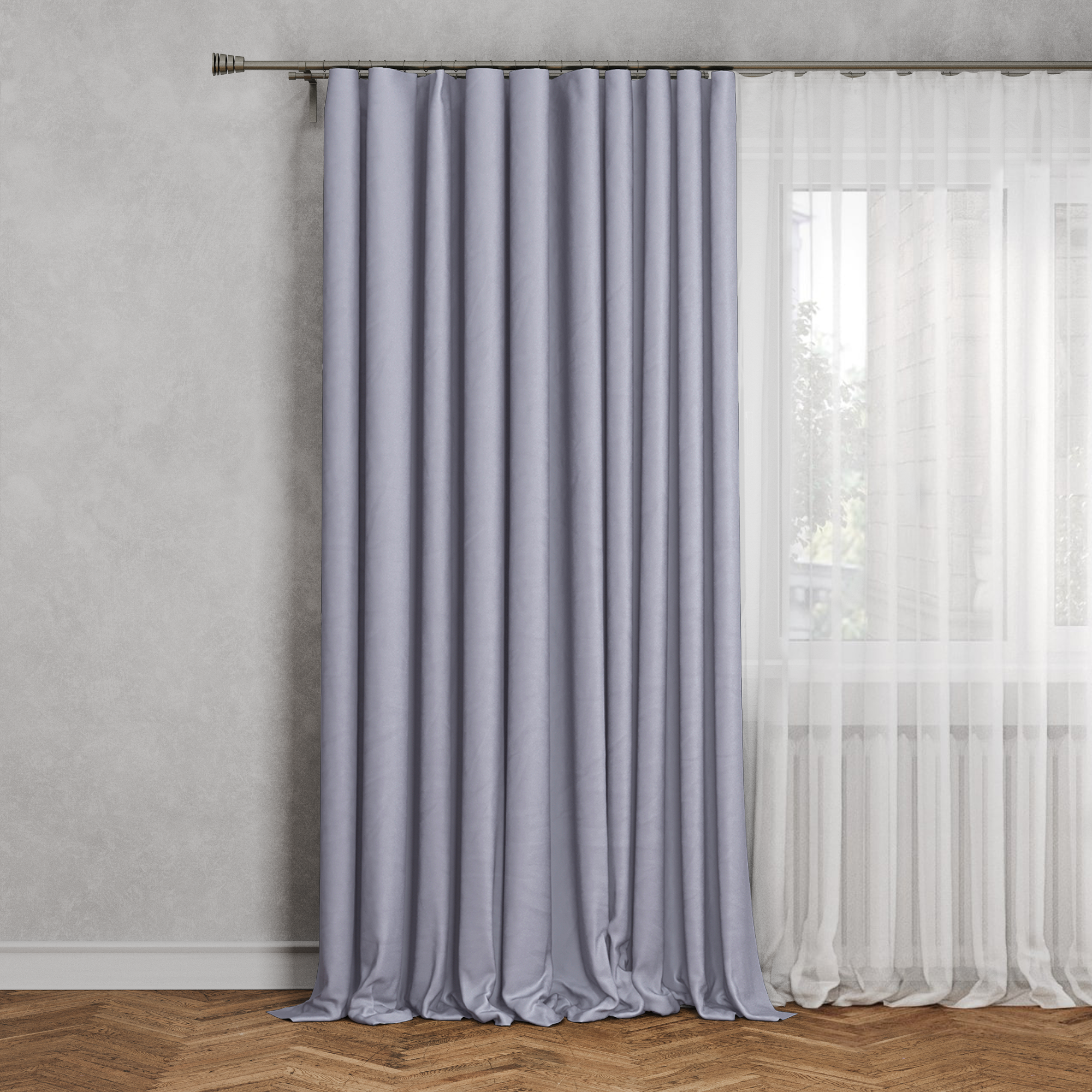 Изображение товара Штора на ленте Рим 200x310 см цвет серый Granit 3