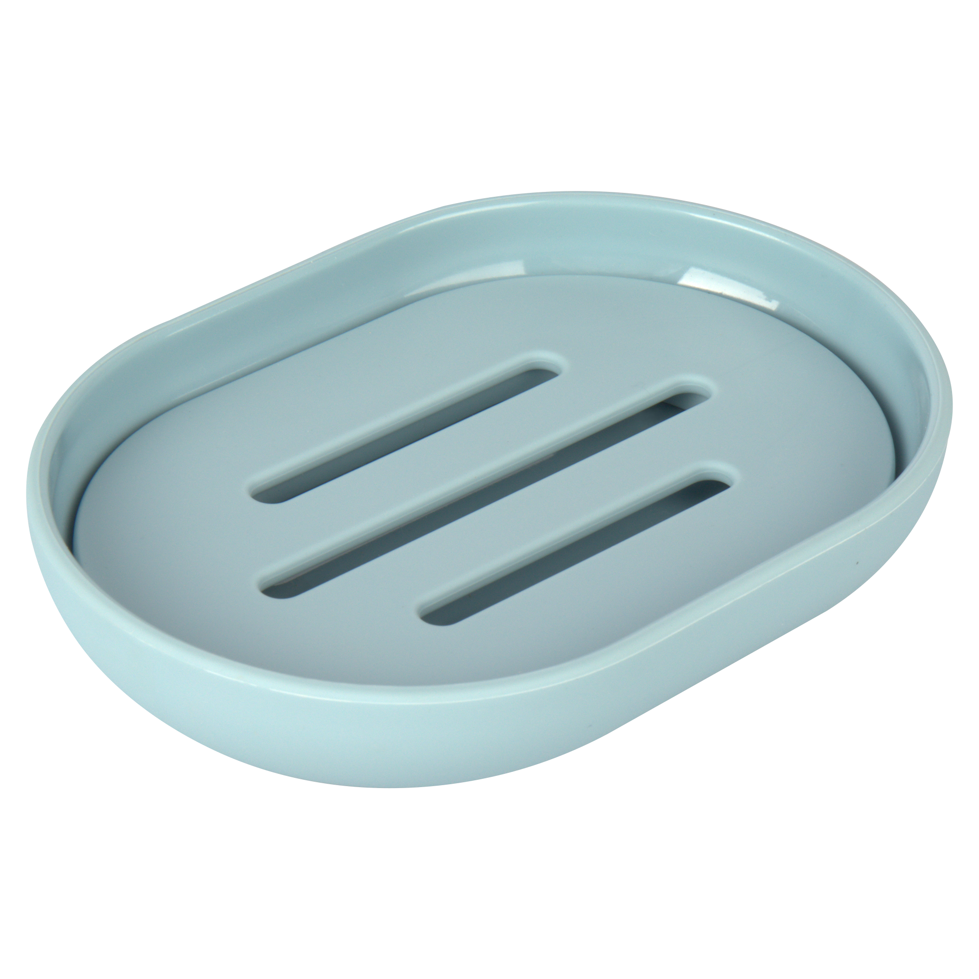 Изображение товара Мыльница Swensa Swanny Aqua сплошная пластиковая бирюзовая овал 8.8x2.7x12.8 см