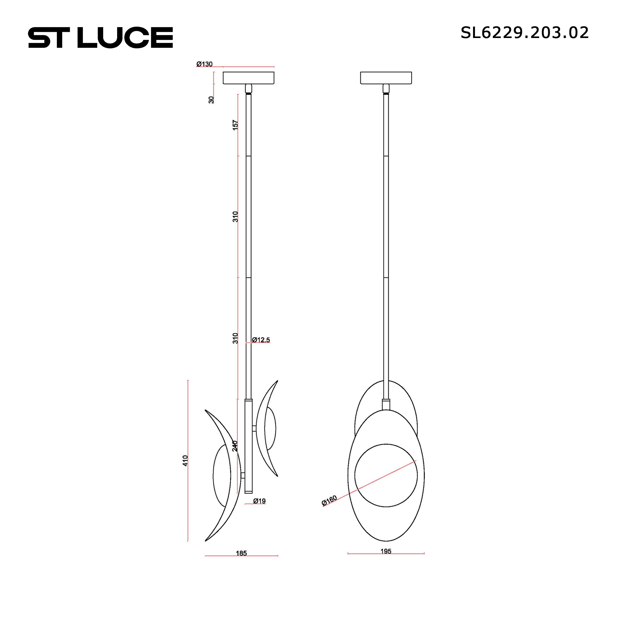 Изображение товара Люстра подвесная светодиодная Pearl SL6229 3000К стиль артдеко для низких потолков