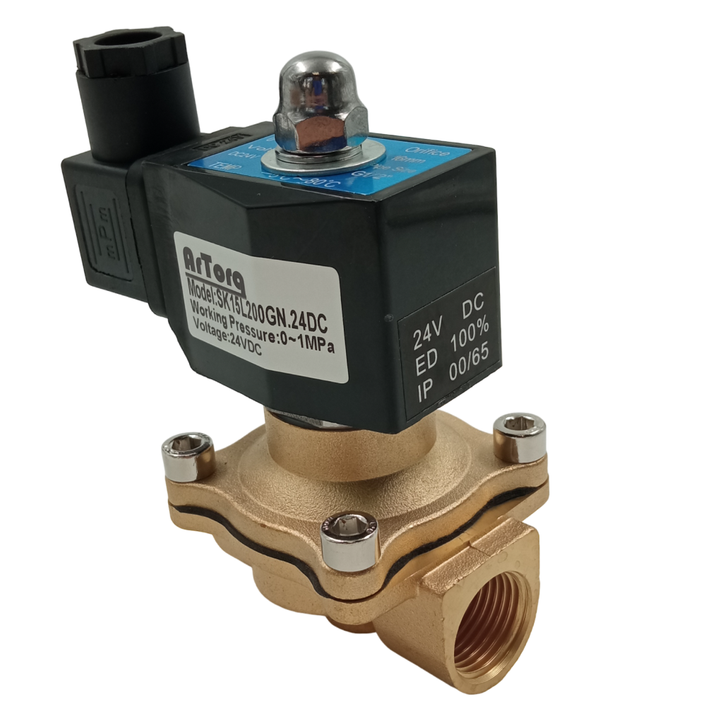 Изображение товара Электромагнитный клапан Artorq SK15L200GN 1/2 дюйма для воды и газов