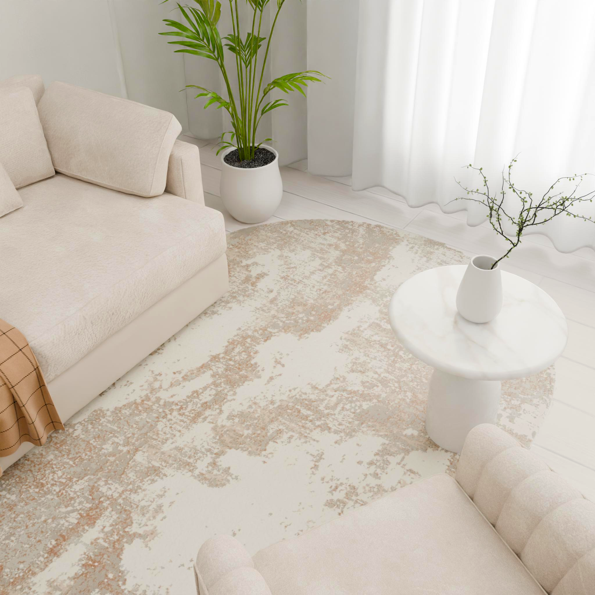 Изображение товара Ковер овал 160х230 см из полипропилена серый современный дизайн