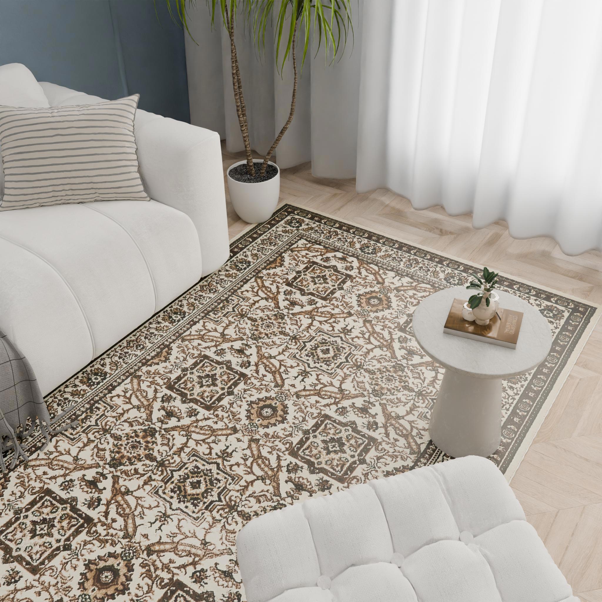 Изображение товара Ковер Sahara 150x230 см из полипропилена с абстрактным рисунком, кремовый цвет