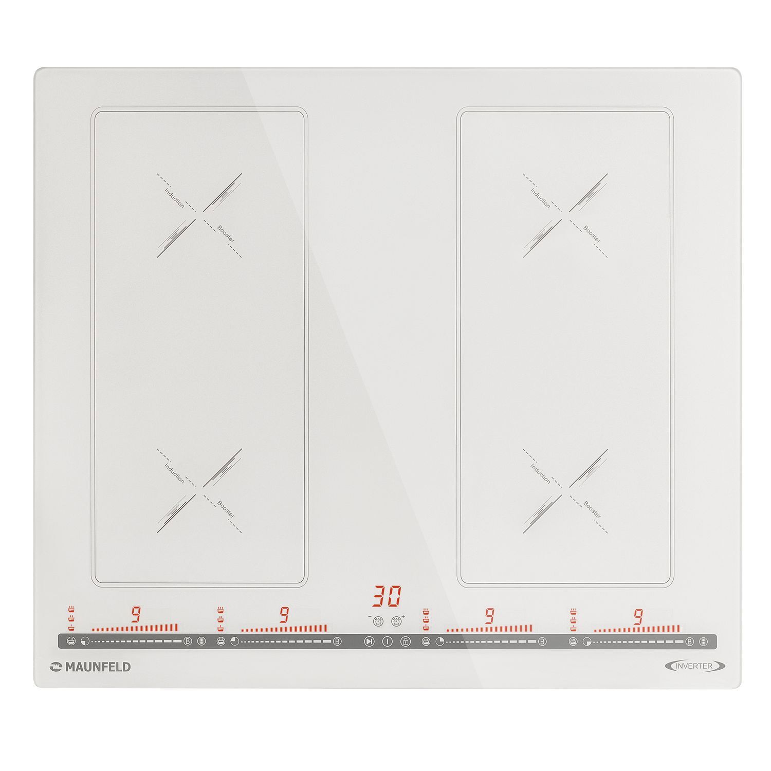Изображение товара Индукционная варочная панель Maunfeld CVI594SB2WHA 4 конфорки 59 см белая
