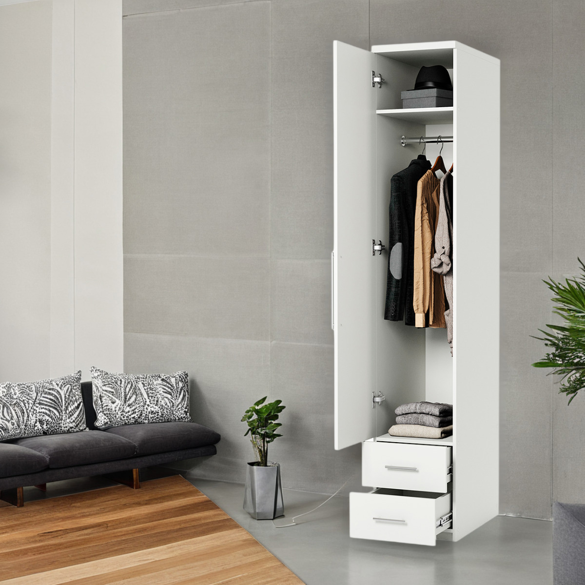 Изображение товара Шкаф распашной Шарм-Дизайн МШЯ-11 40x220x60 см ЛДСП цвет белый Изображение товара Шкаф распашной Шарм-Дизайн МШЯ-11 40x220x60 см ЛДСП цвет белый