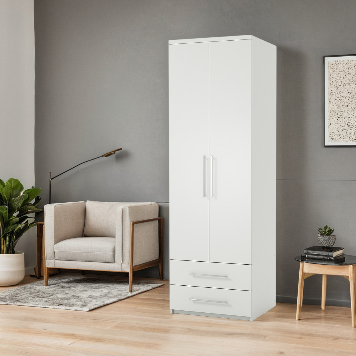 Изображение товара Шкаф распашной Мелодия МШЯ-21 100х60 белый, мебель для спальни и прихожей