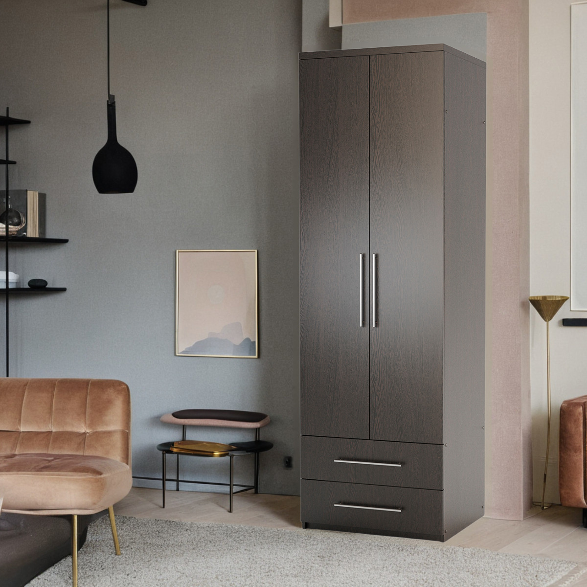 Изображение товара Шкаф распашной Шарм-Дизайн МШЯ-21 100x220 см ЛДСП венге