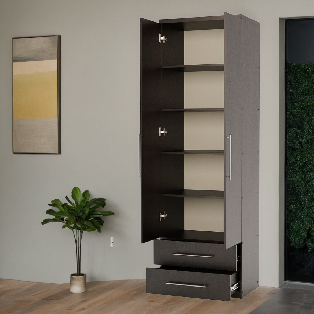 Изображение товара Шкаф распашной Мелодия МПЯ-21 110х45 коричневый Венге ЛДСП классика