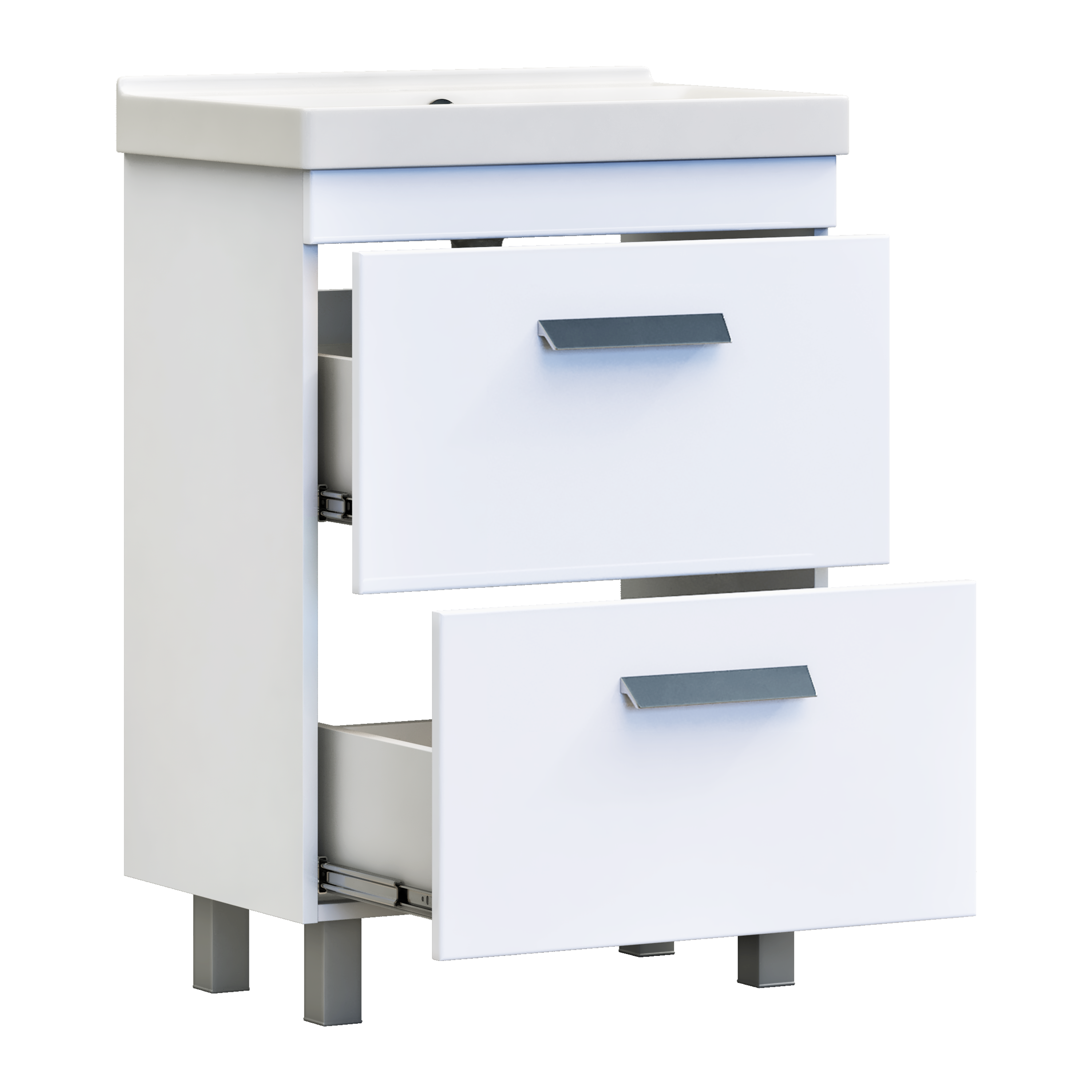 Тумба в ванную Vigo Milo 60-0-2 60x80 см ДСП цвет белый глянец - 6