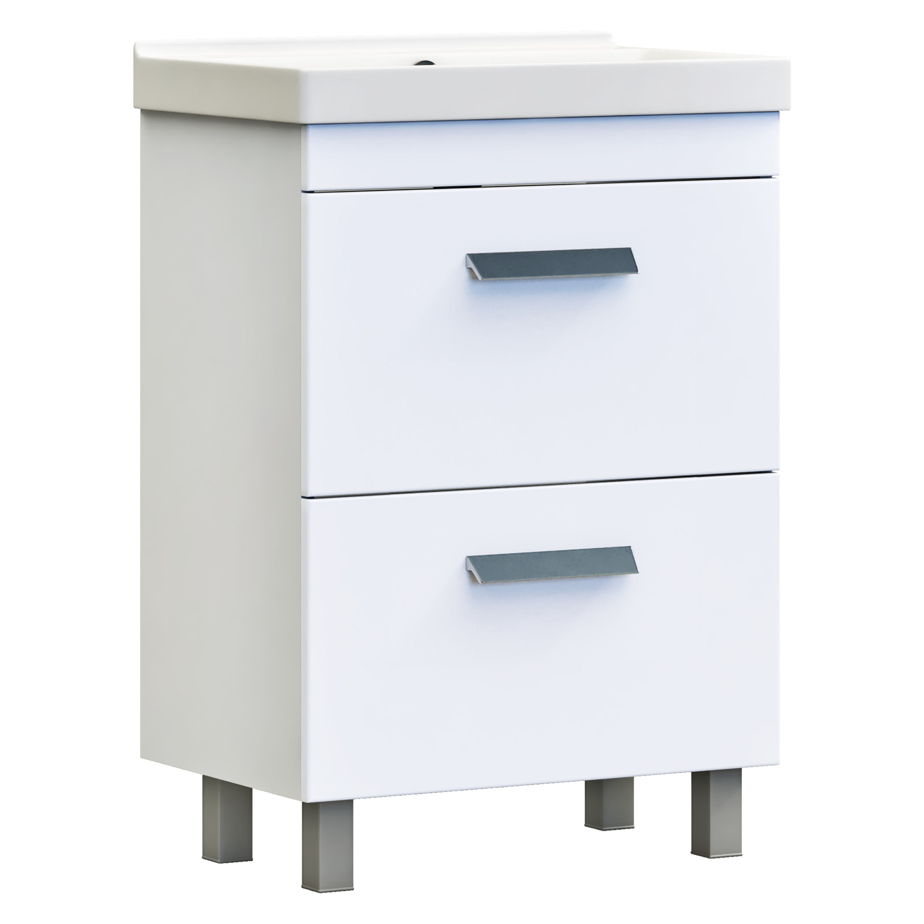 Тумба в ванную Vigo Milo 60-0-2 60x80 см ДСП цвет белый глянец - 5