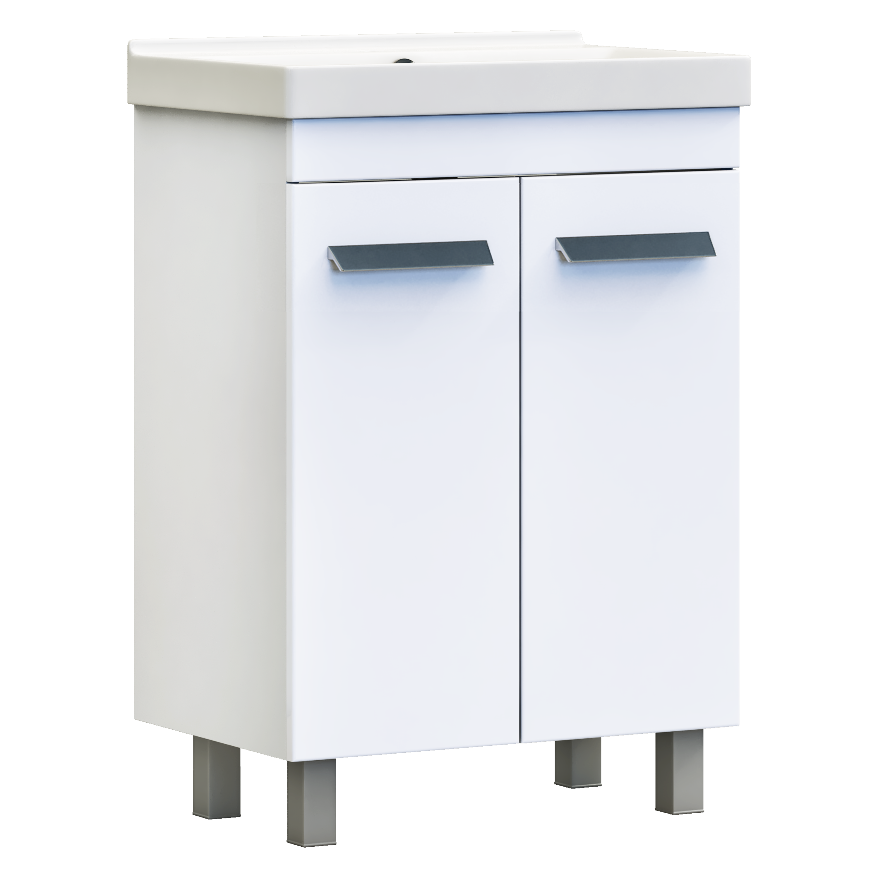 Тумба в ванную Vigo Milo 60-2-0 60x80 см ДСП цвет белый глянец - 5