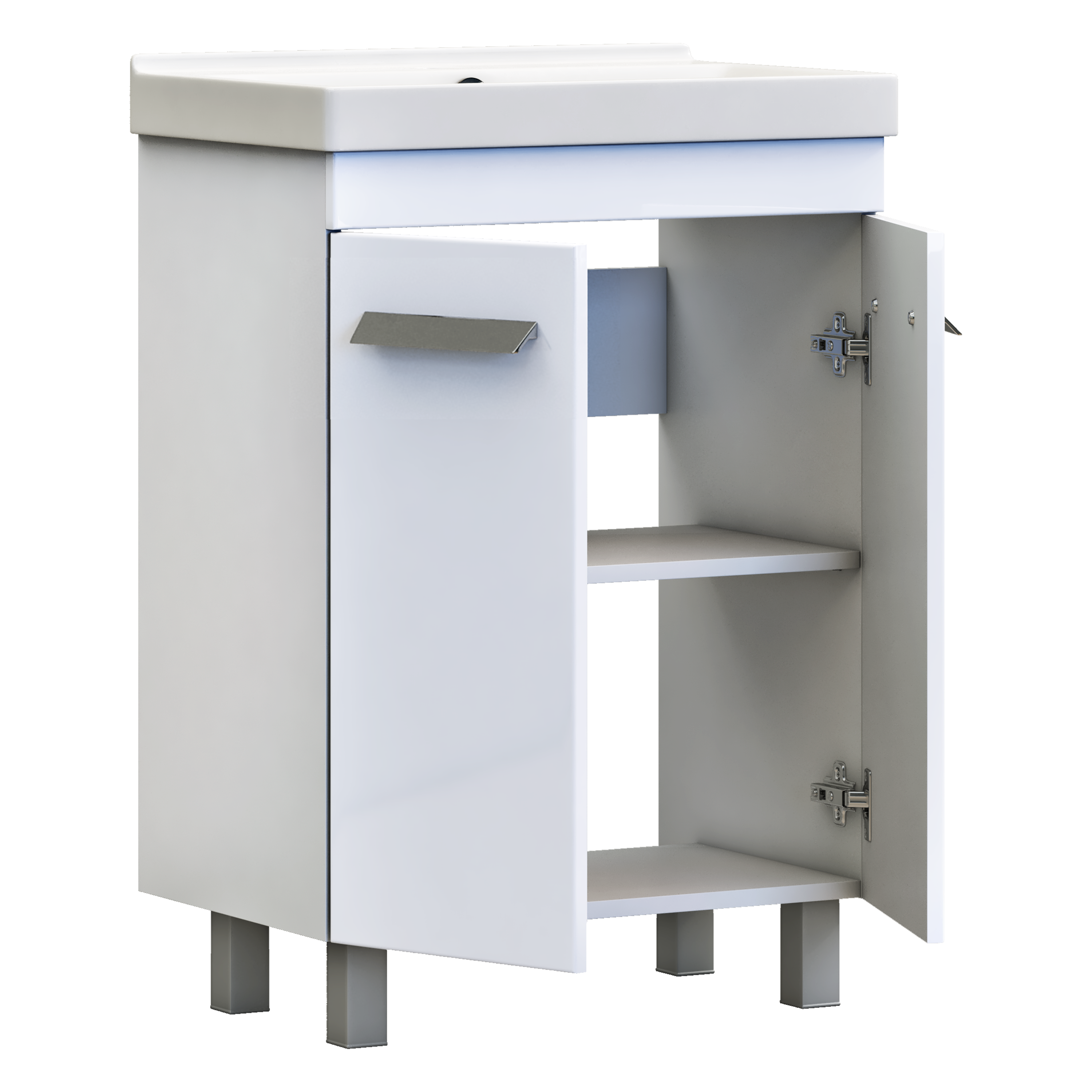 Тумба в ванную Vigo Milo 60-2-0 60x80 см ДСП цвет белый глянец - 6