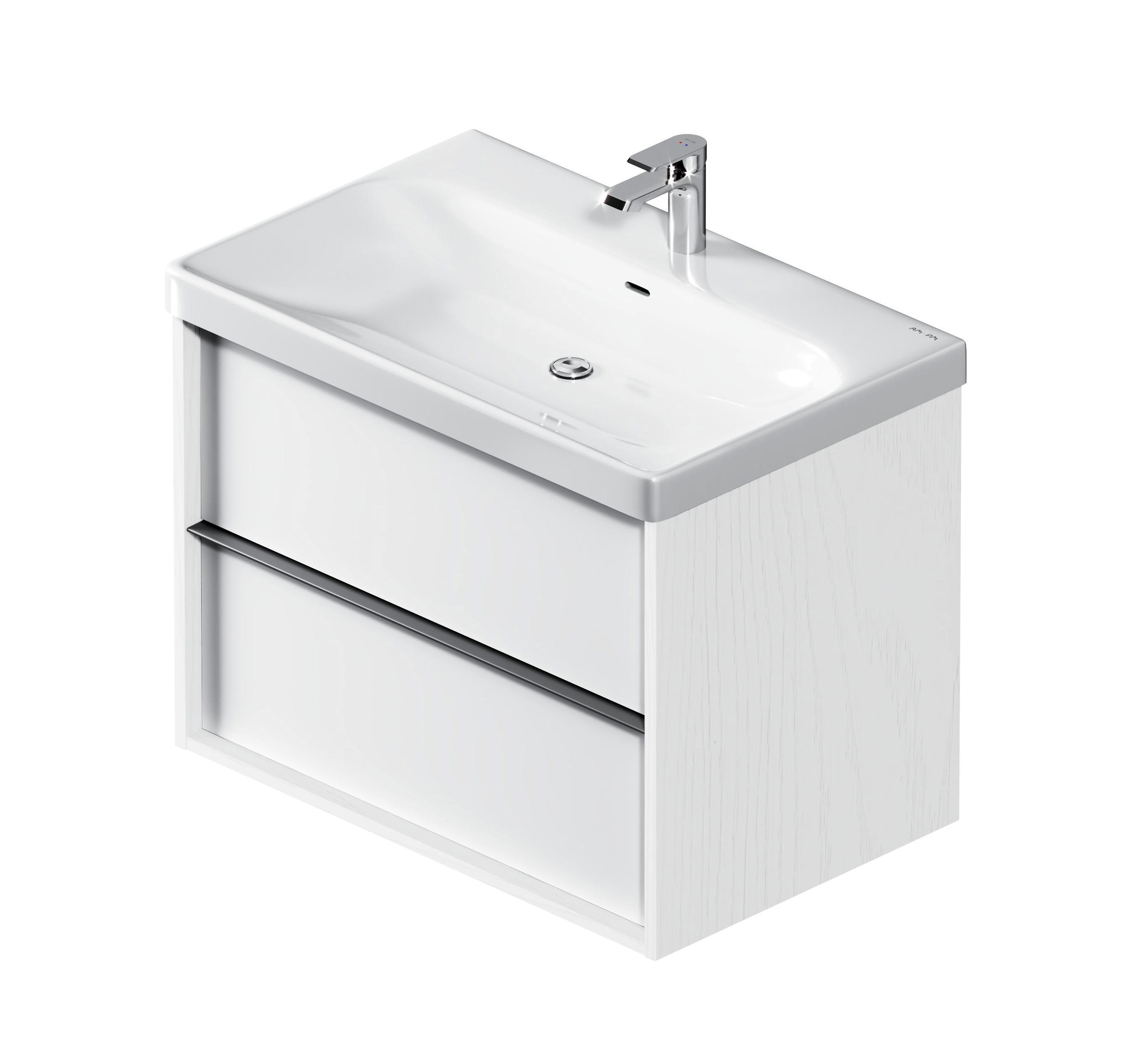 Изображение товара Тумба под раковину AM.PM Stern M7LFHX0752WM подвесная 74.6 см белая влагостойкая ЛДСП