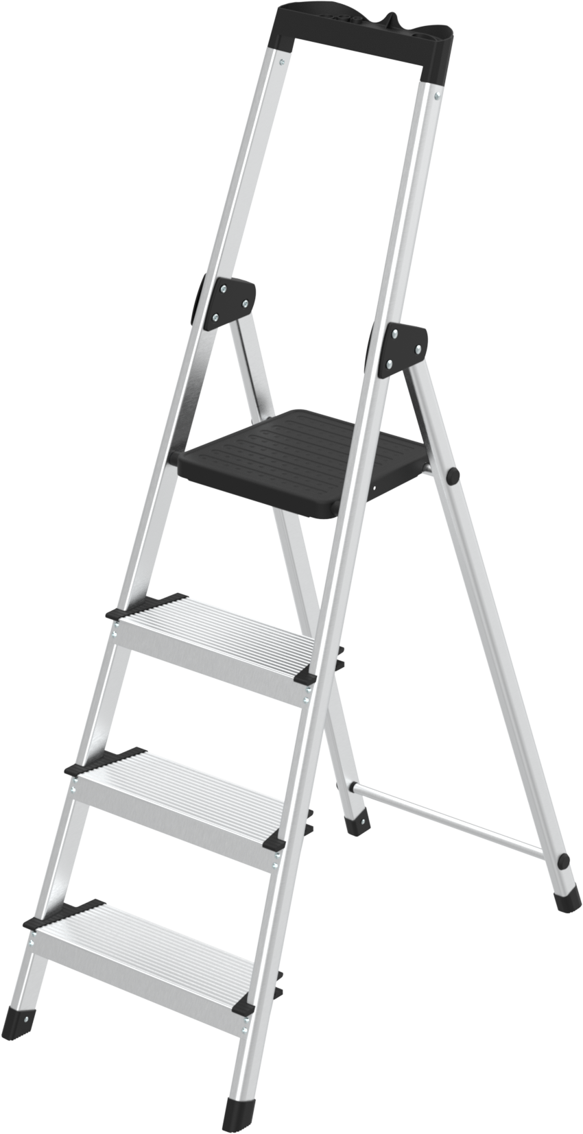 Стремянка алюминиевая Zalger 4 ступени, лоток для инструментов, максимальная нагрузка 150 кг
