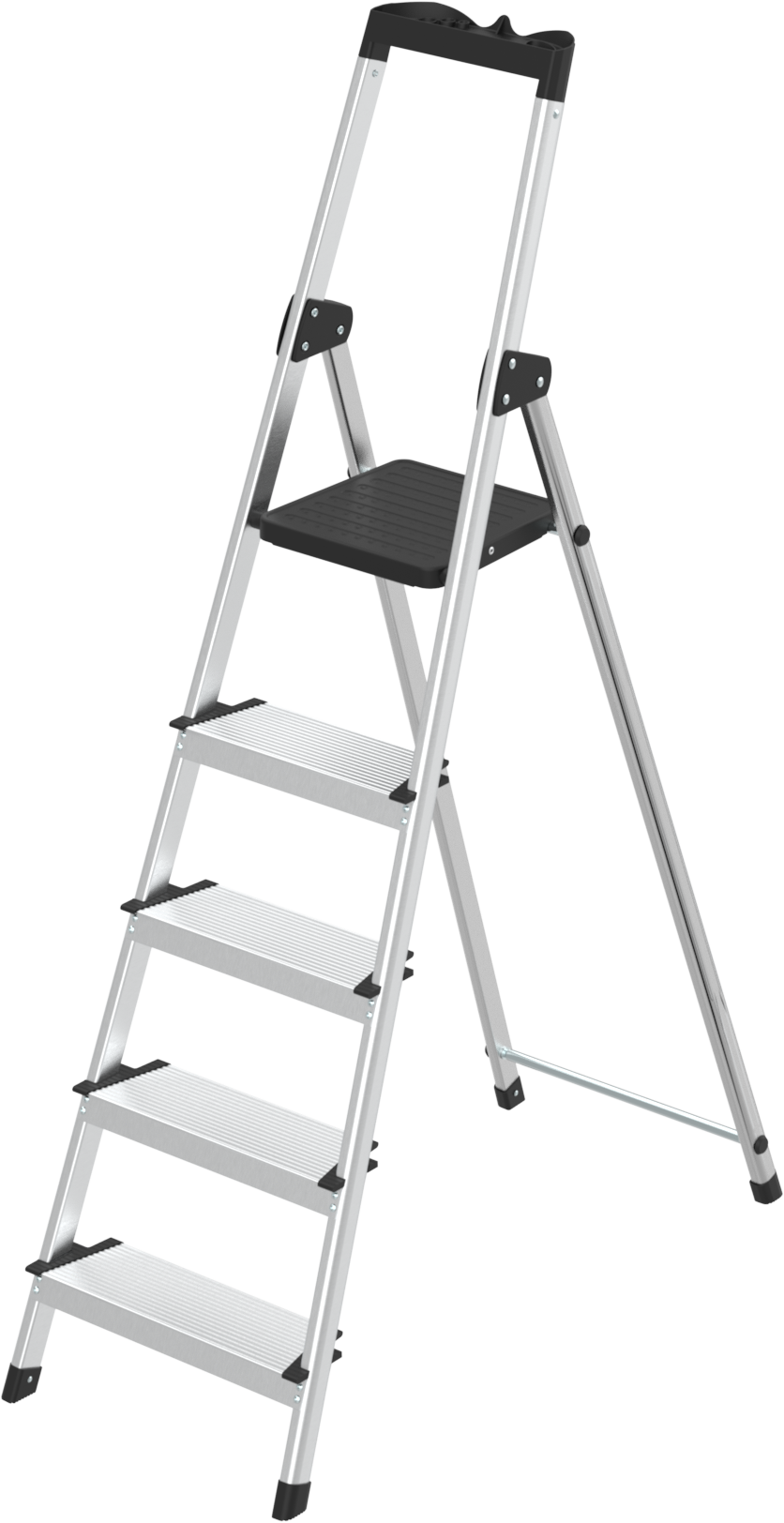Изображение товара Алюминиевая стремянка Zalger на 5 ступеней с держателем инструментов, 150 кг