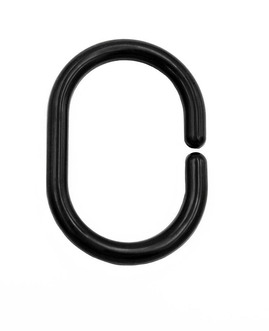 Изображение товара Кольца для шторы в ванную Bath Plus АК-05М цвет черный матовый 12 шт